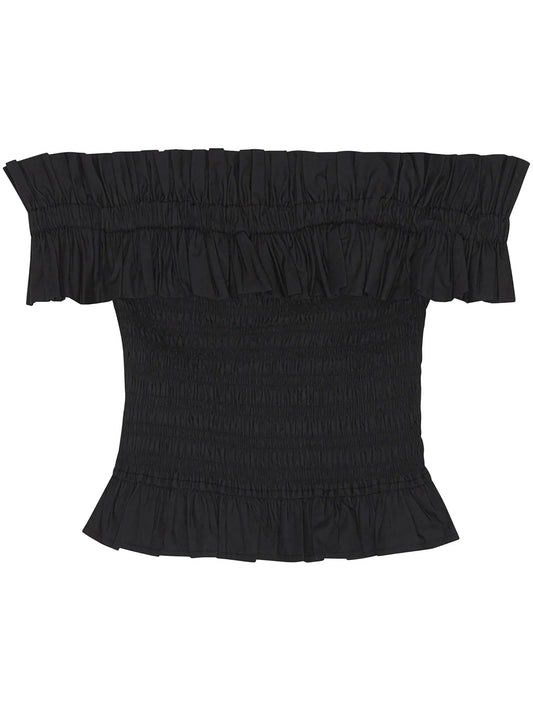 off-shoulder ruffled top