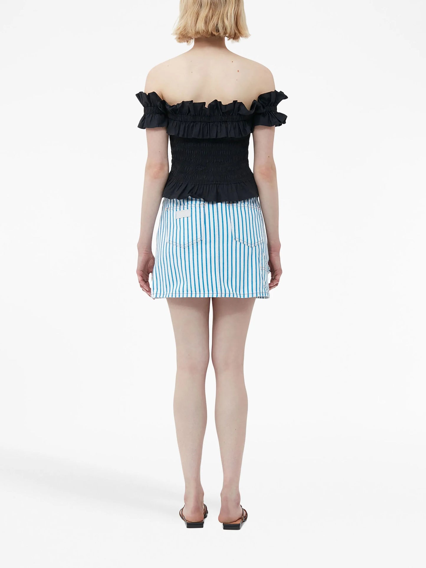 off-shoulder ruffled top