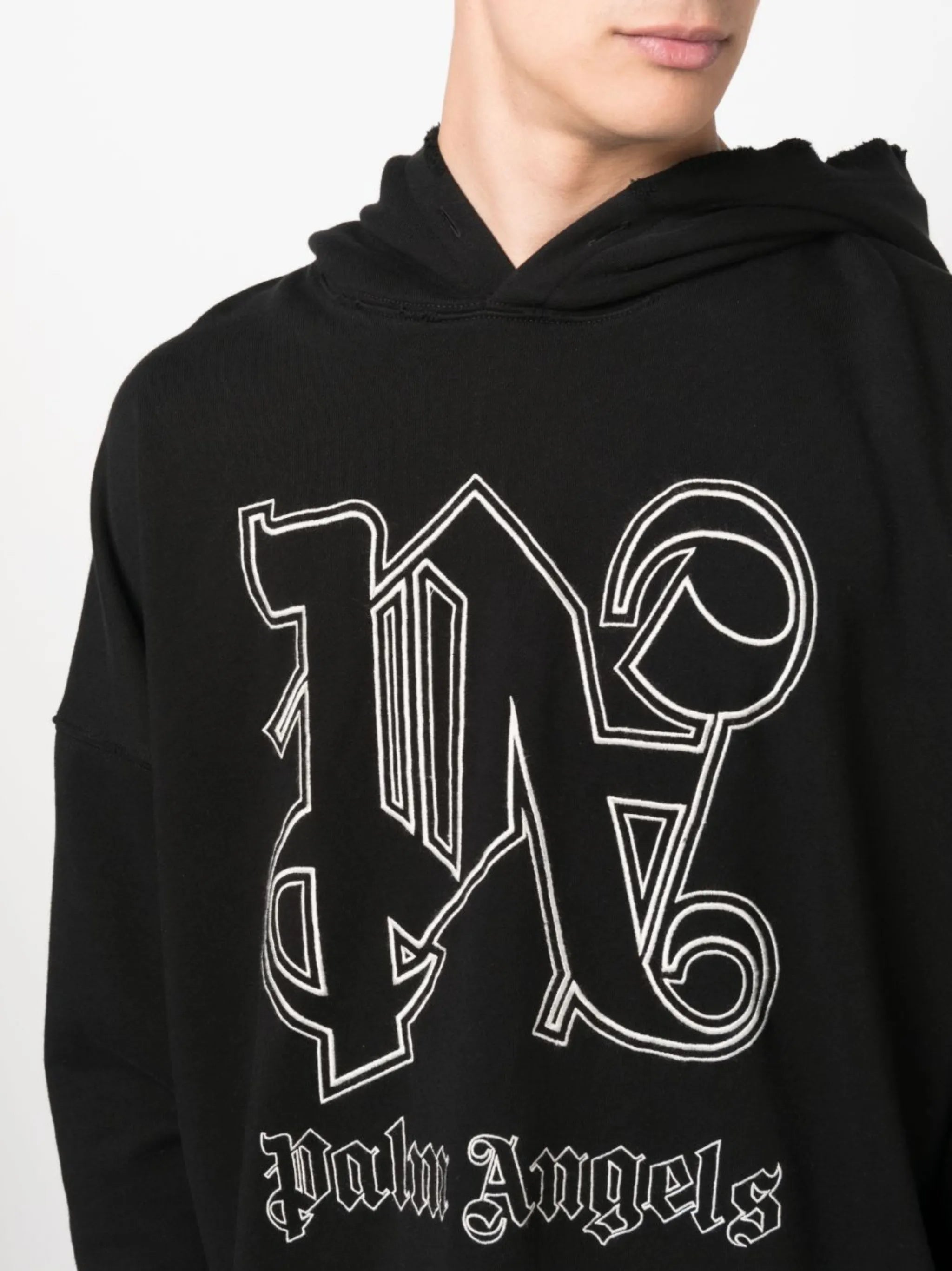 logo-embroidered cotton hoodie