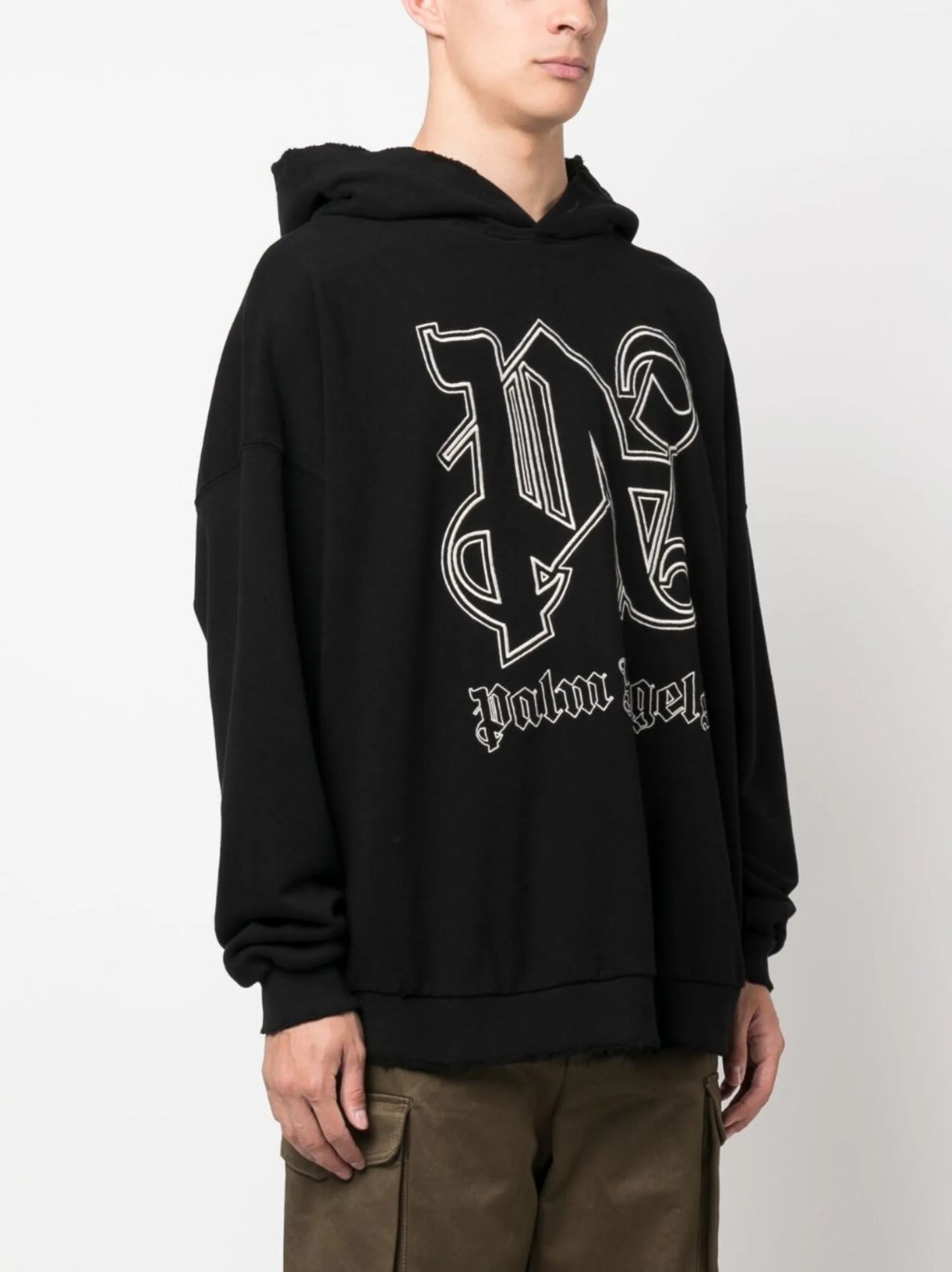 logo-embroidered cotton hoodie