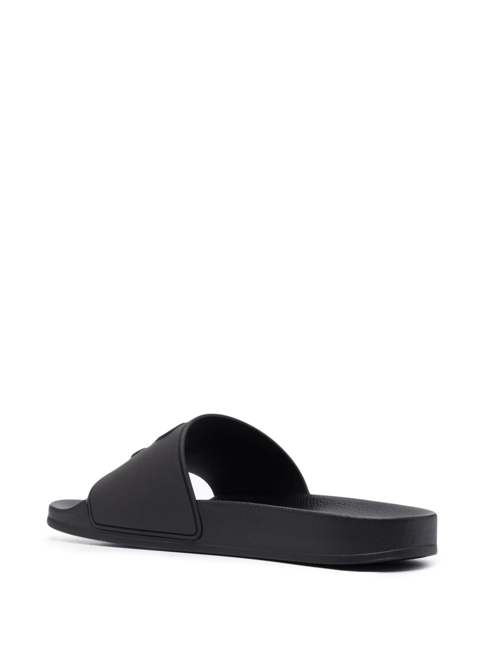monogram-embossed slides
