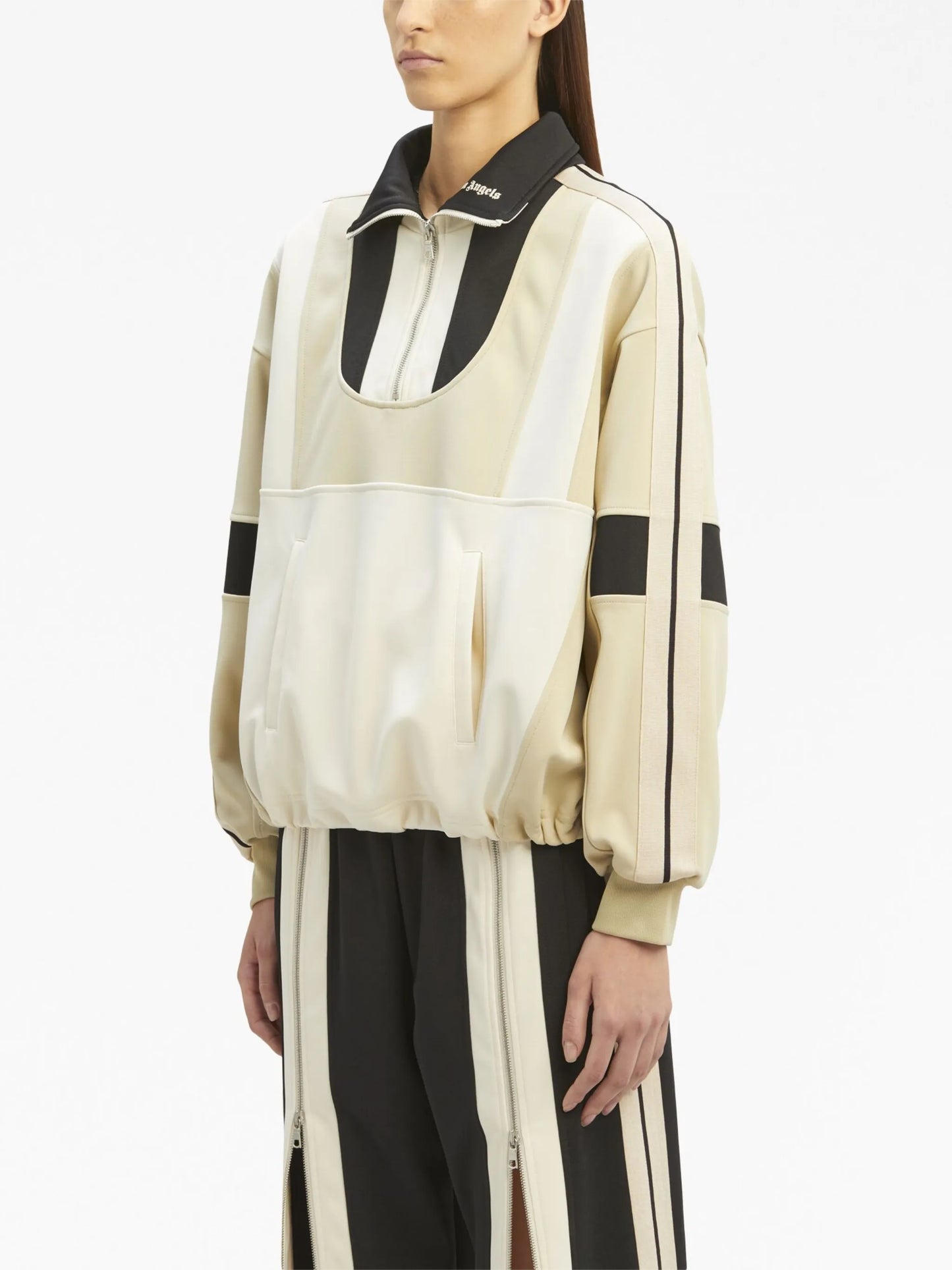 panelled half-zip jacket