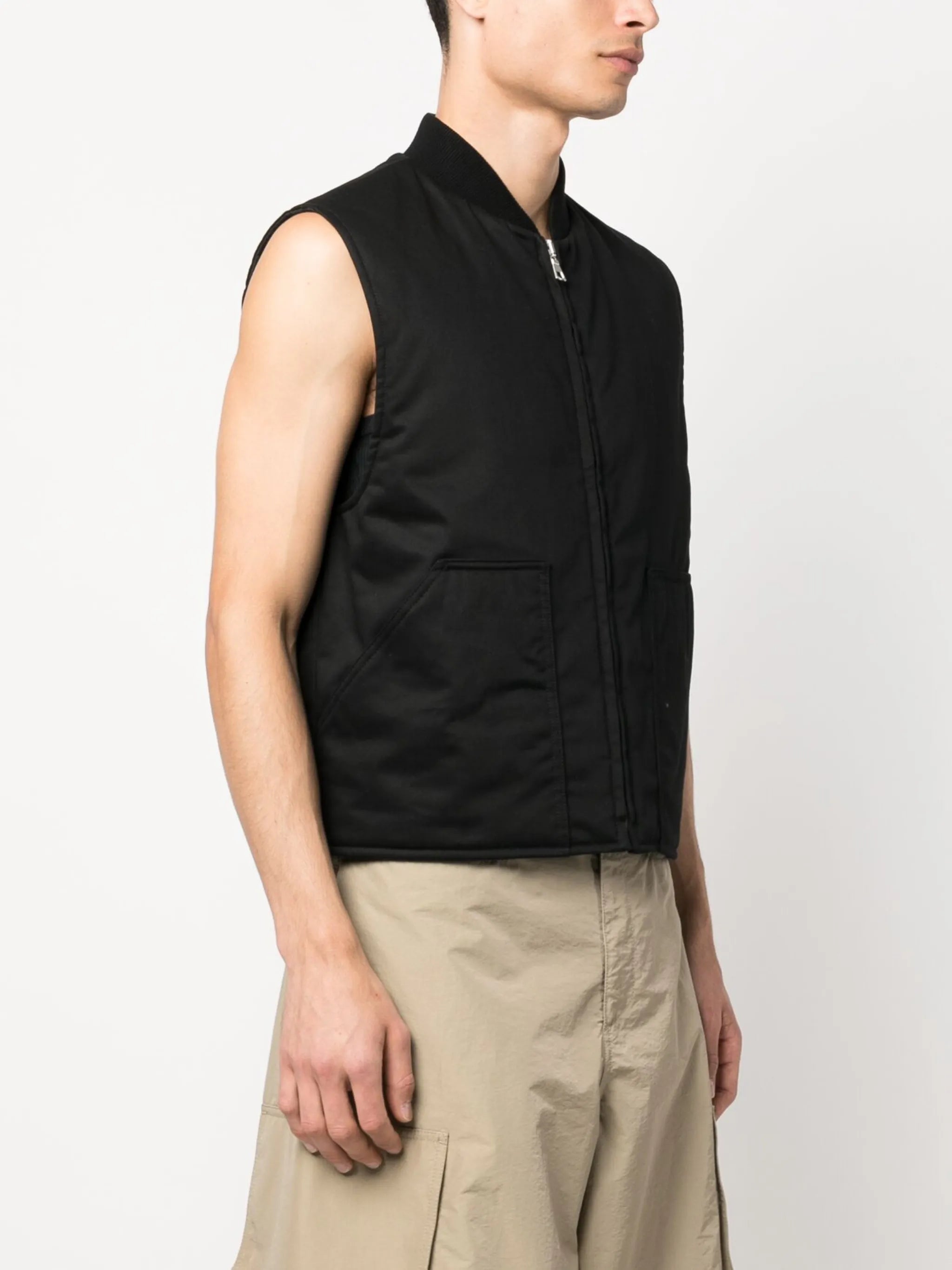 Sartorial-tape zip-up gilet