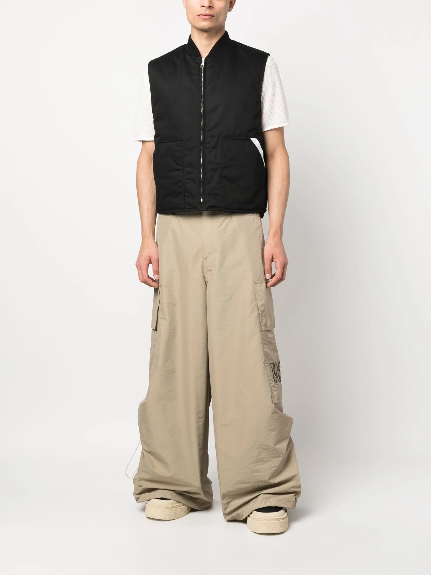 Sartorial-tape zip-up gilet