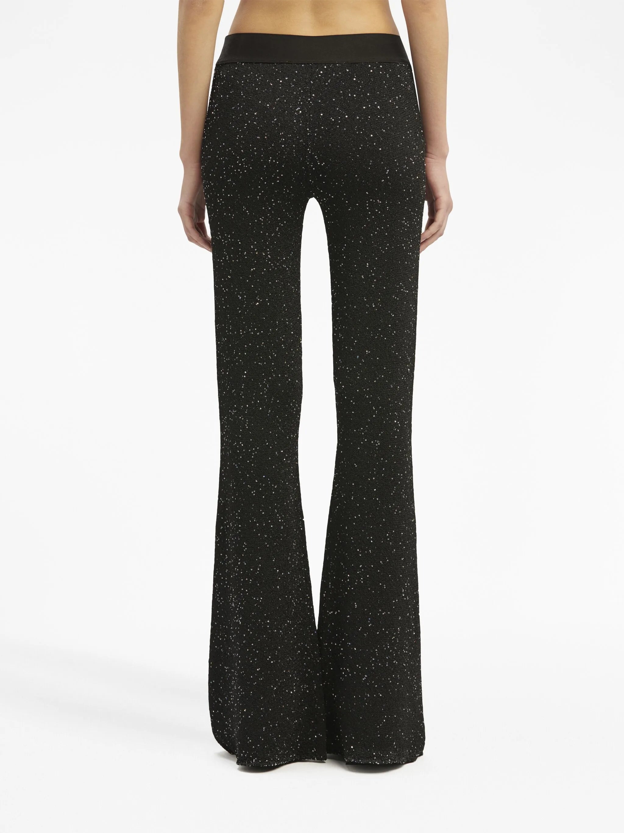 logo-print knitted flared trousers