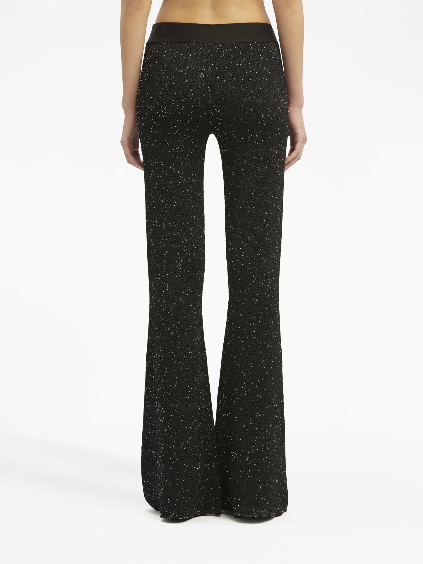 logo-print knitted flared trousers