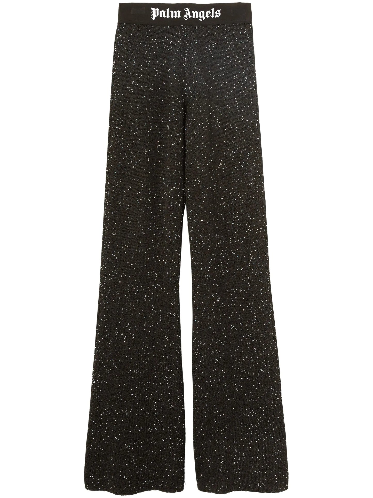 logo-print knitted flared trousers