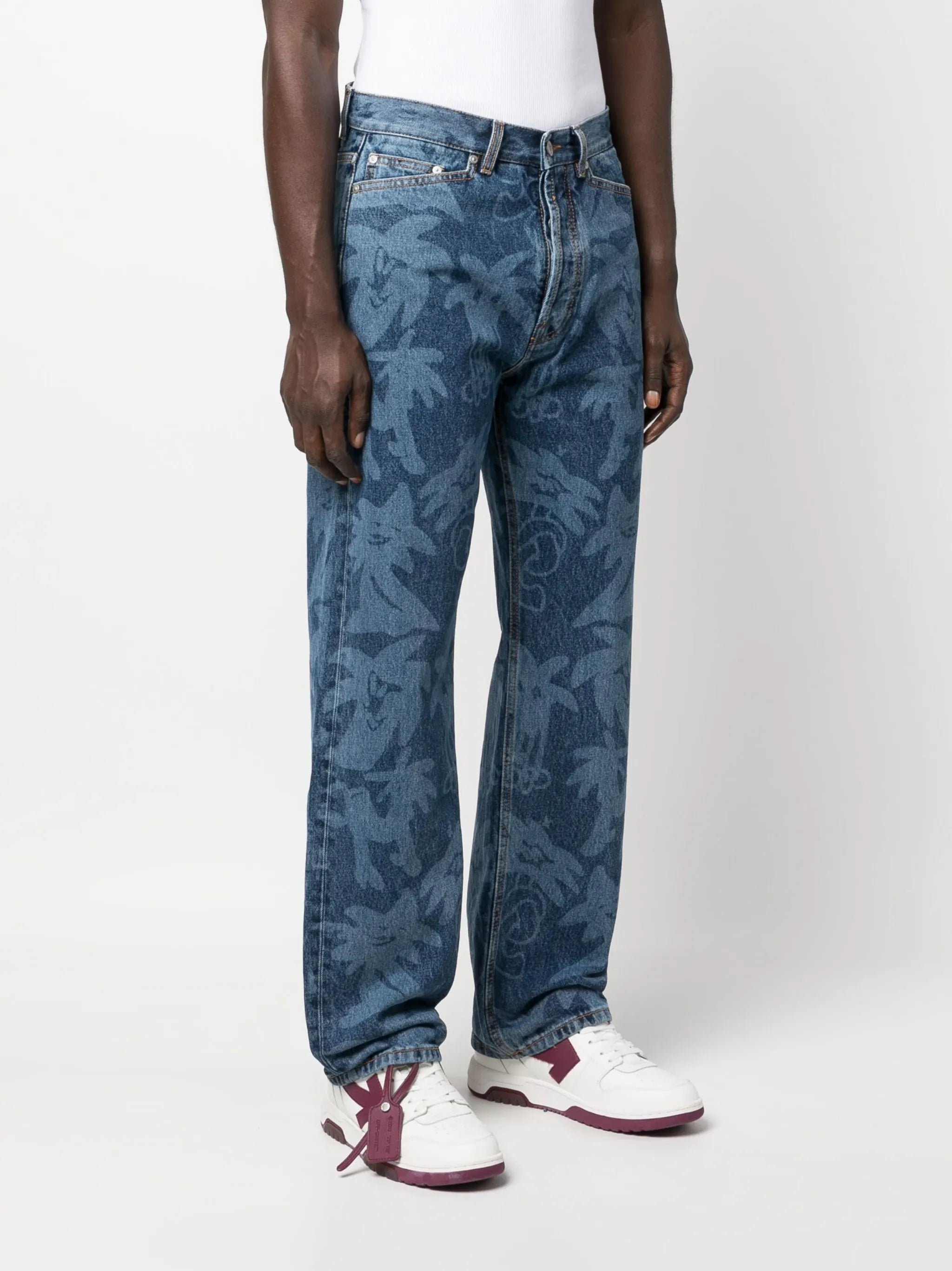 Palmity palm tree-print jeans