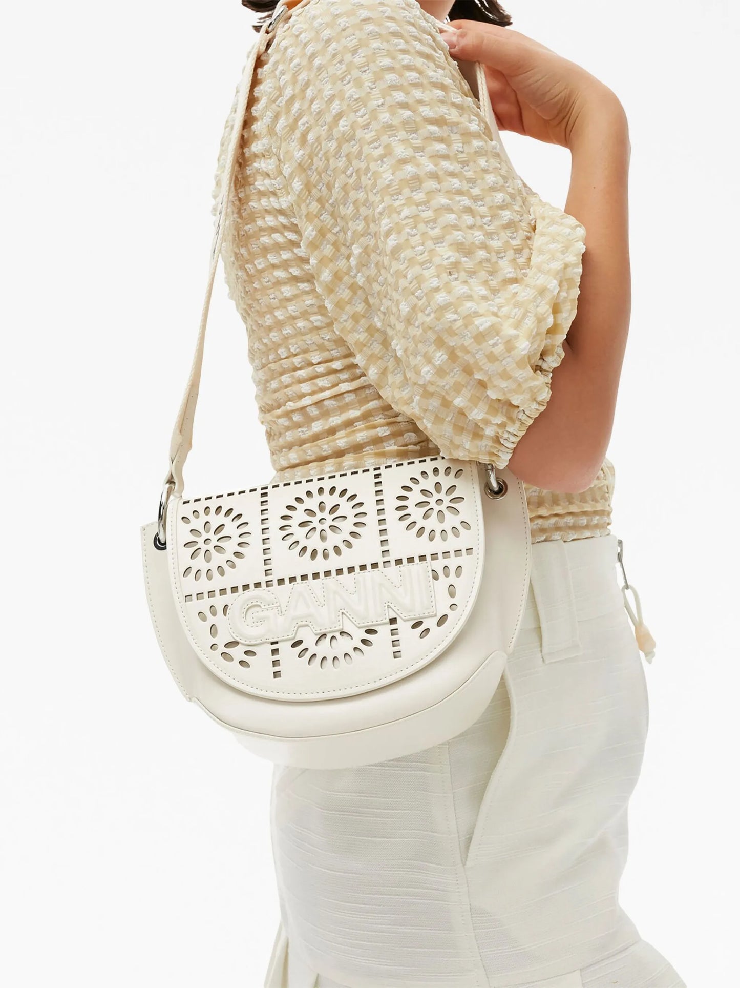perforated shoulder bag