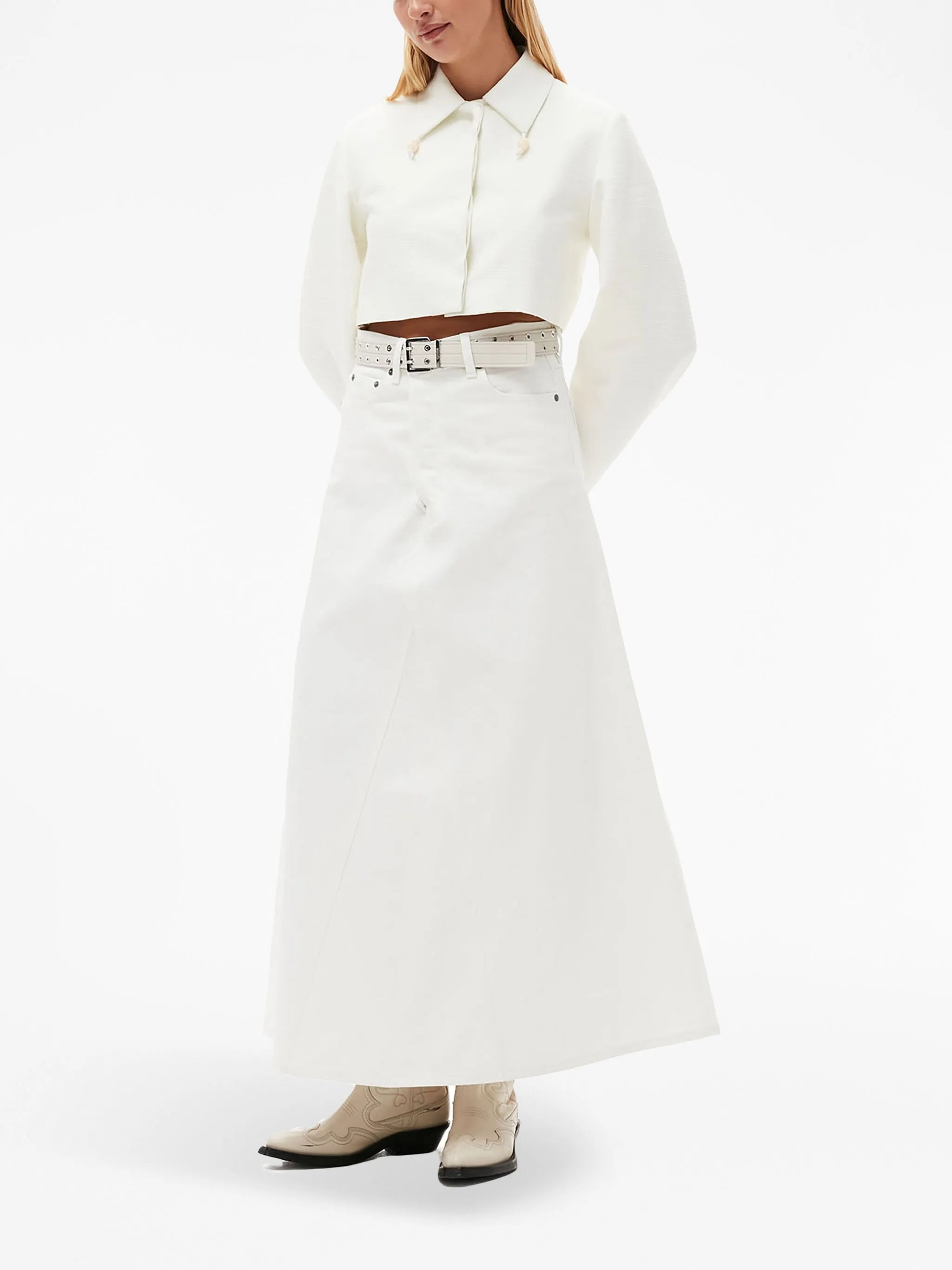 Slub cropped jacket