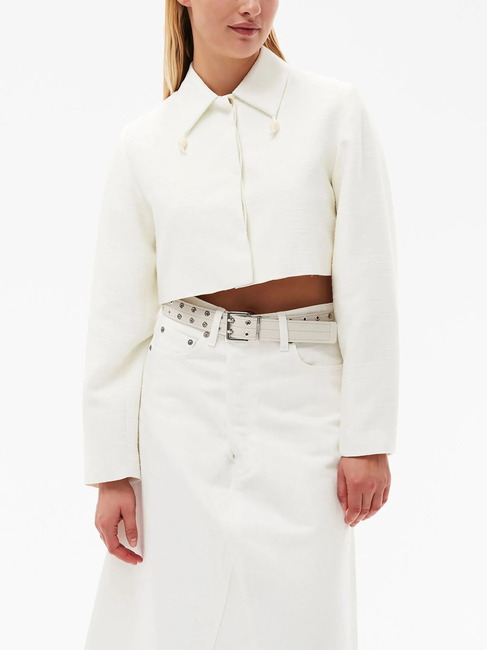 Slub cropped jacket