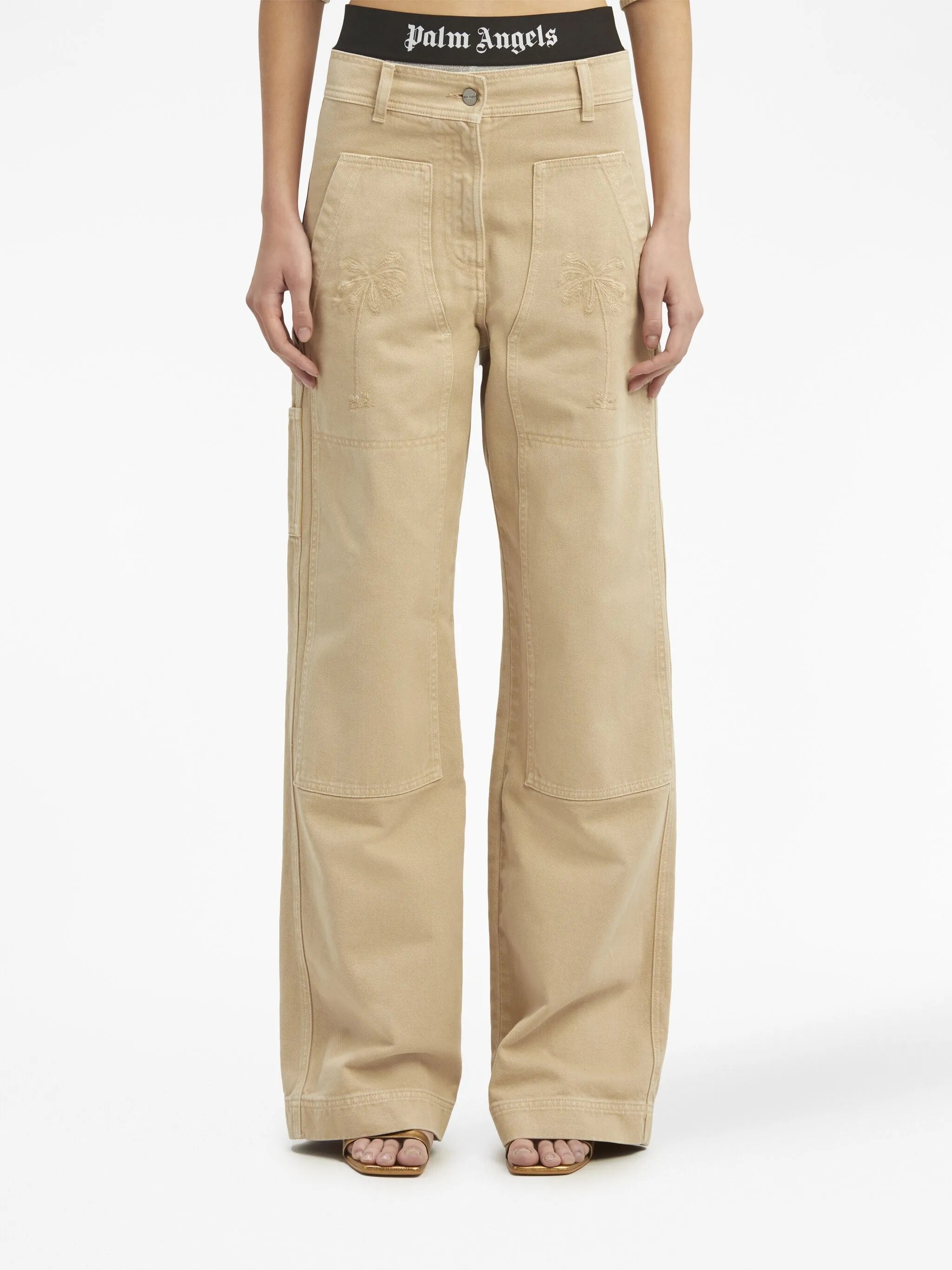 mid-rise straight-leg trousers