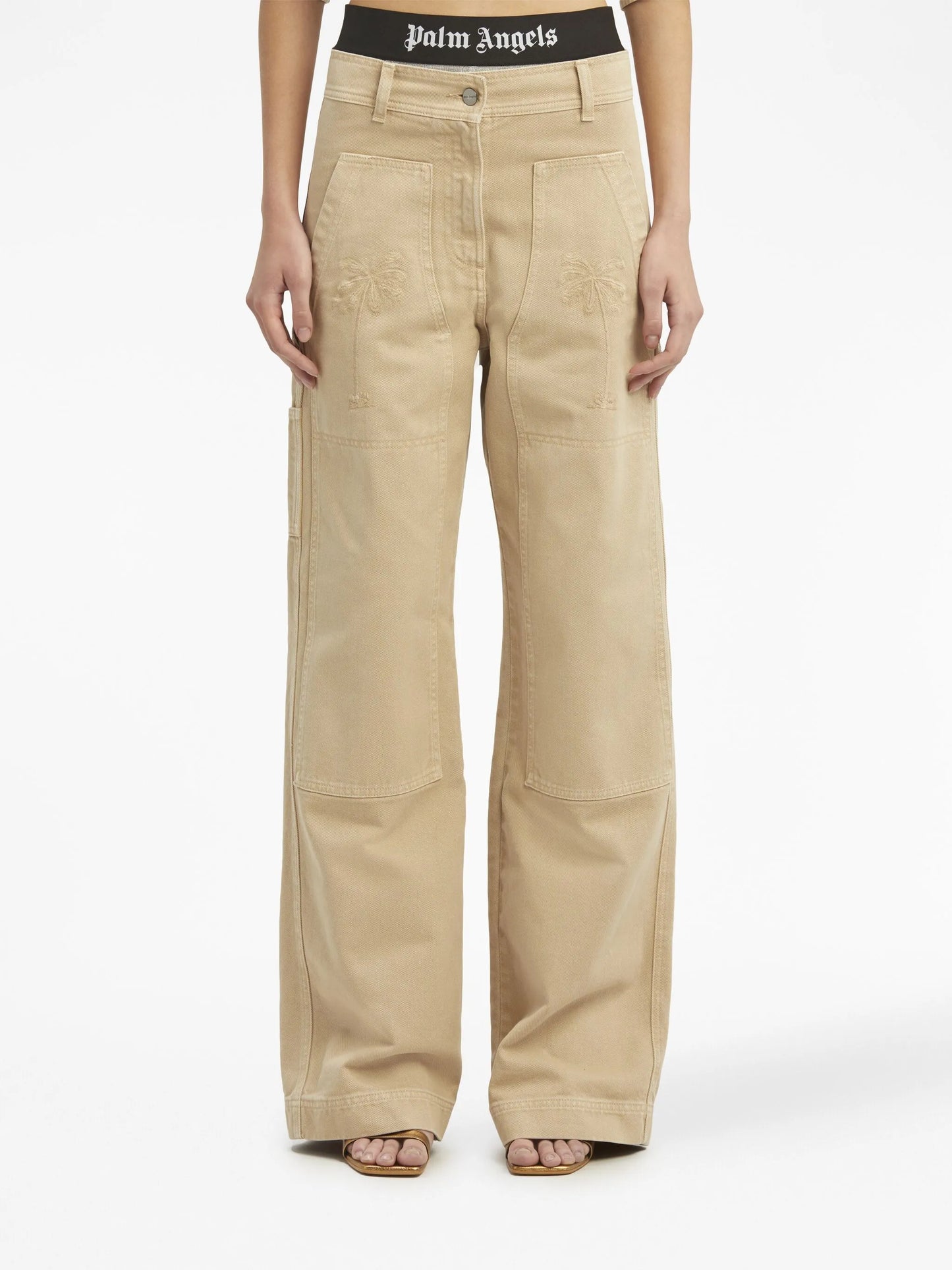 mid-rise straight-leg trousers