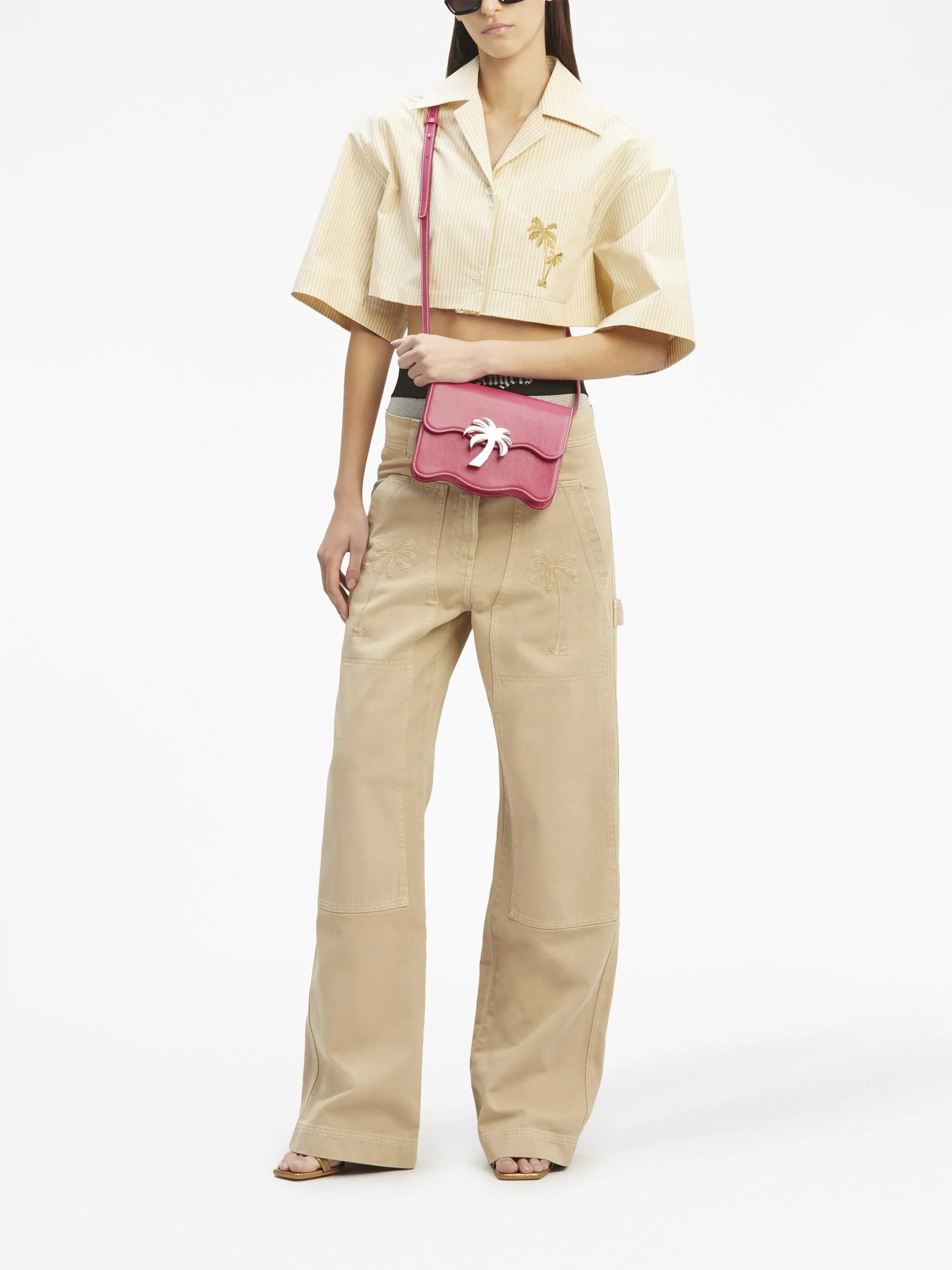 mid-rise straight-leg trousers
