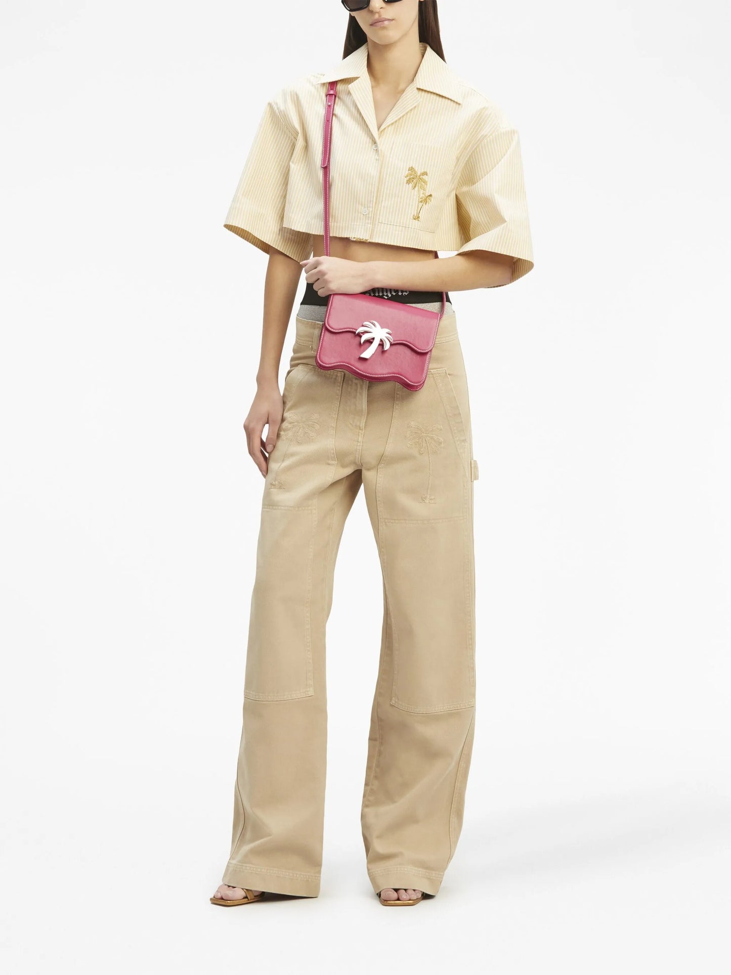 mid-rise straight-leg trousers