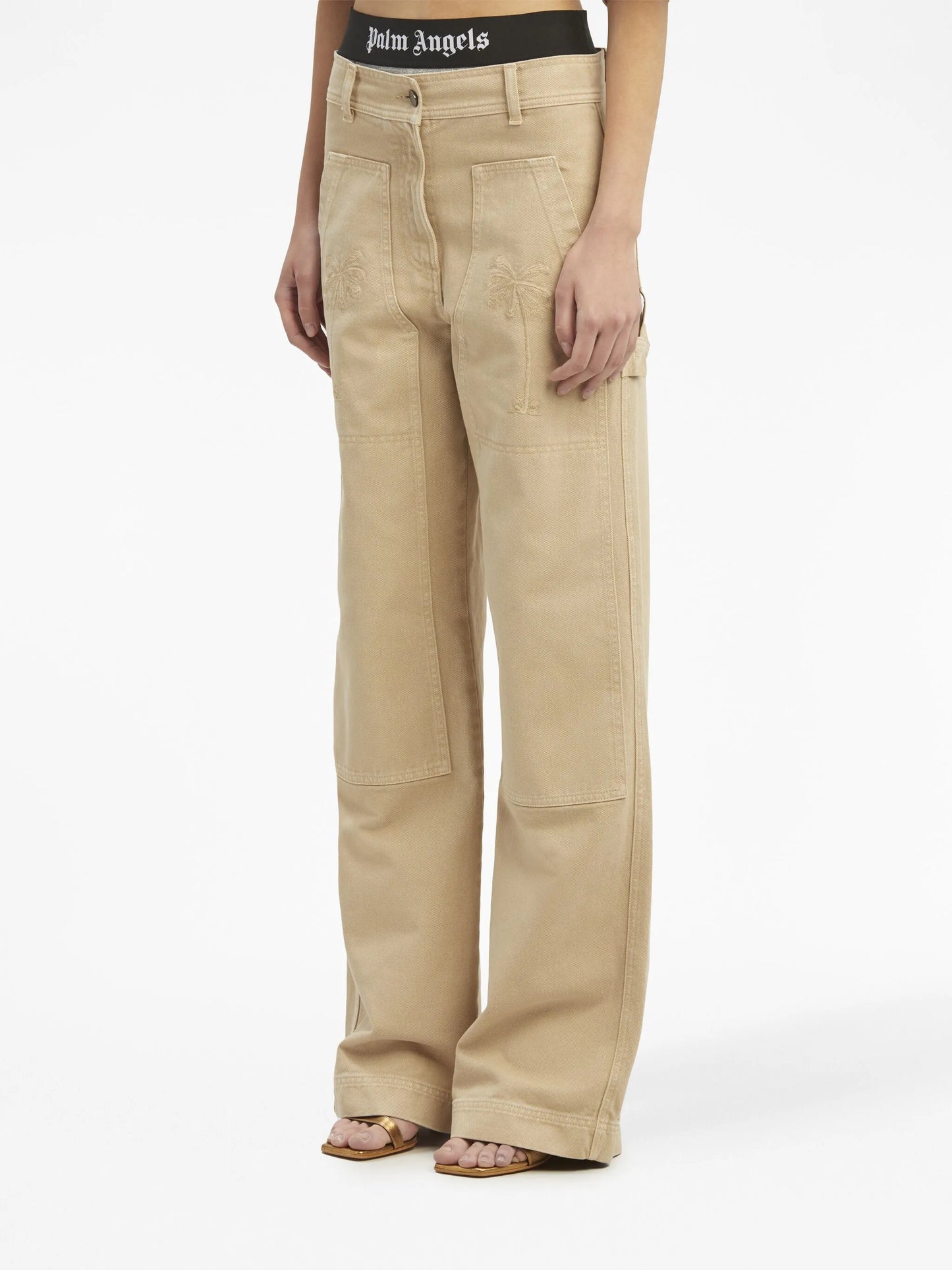 mid-rise straight-leg trousers