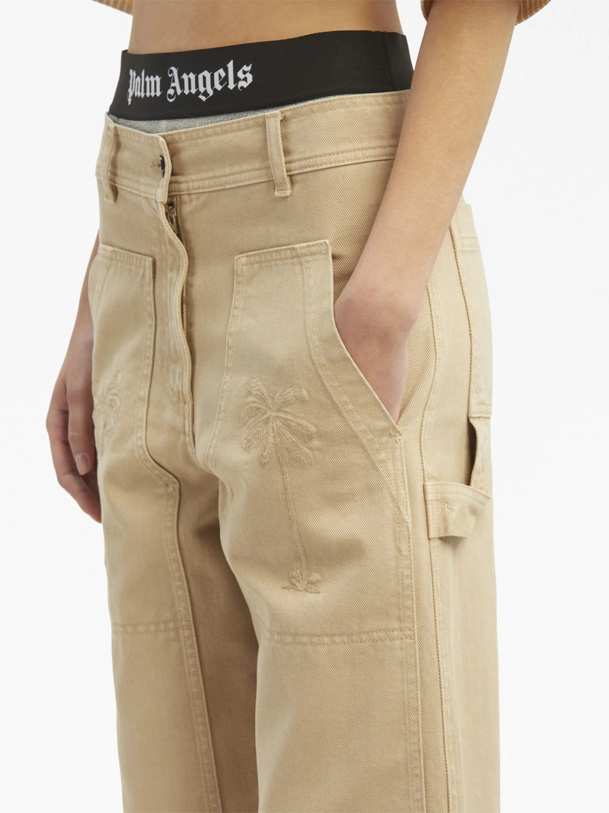 mid-rise straight-leg trousers