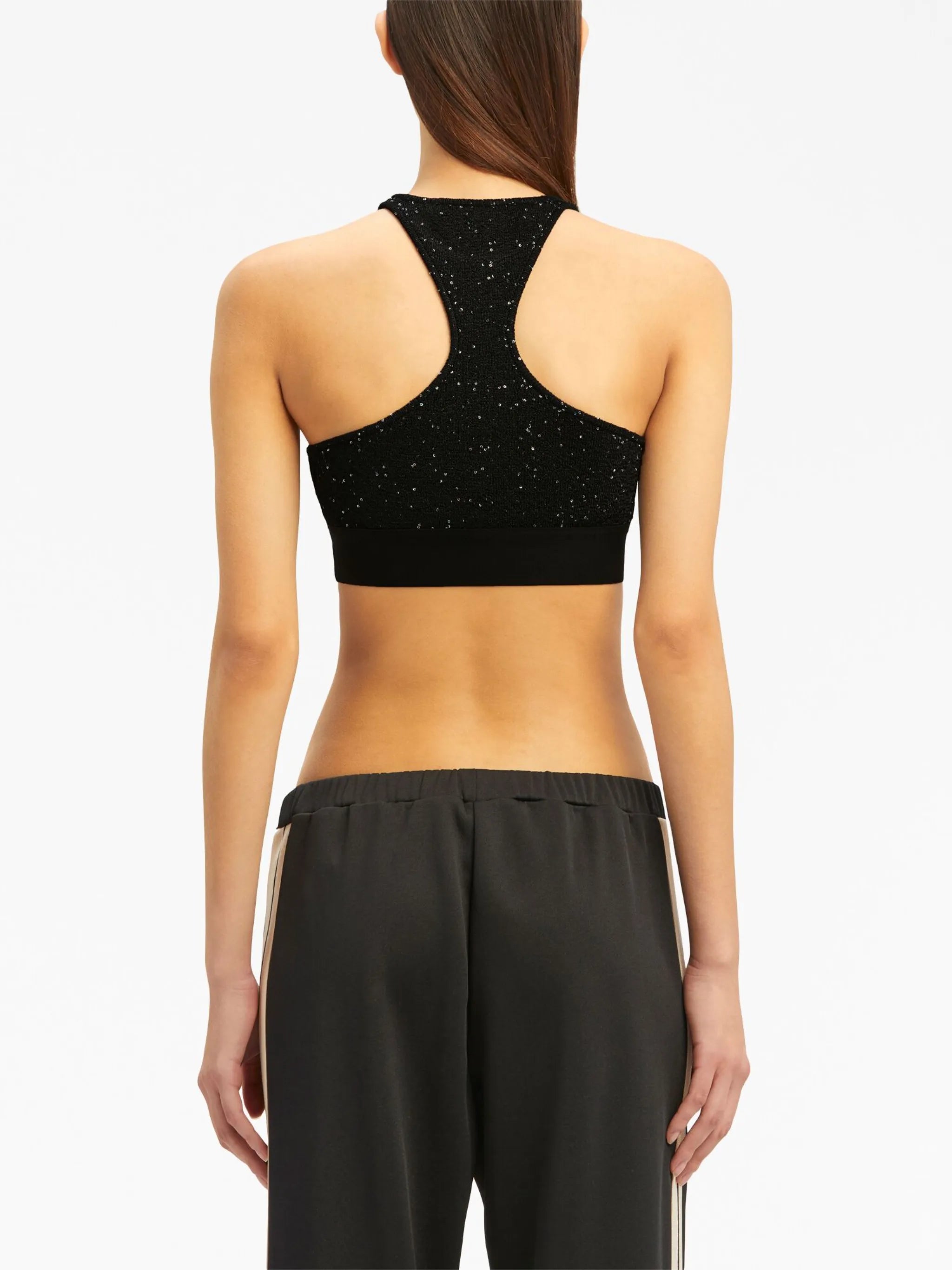Soiree logo-print crop top