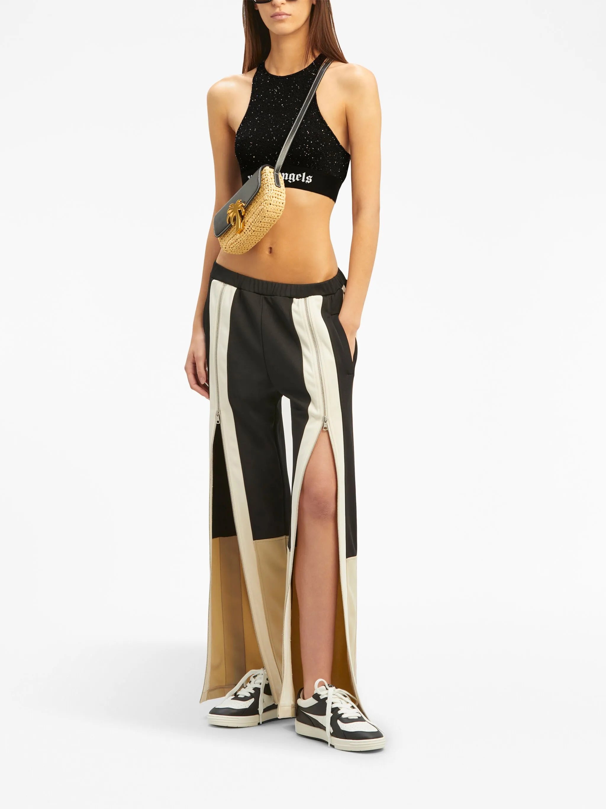 Soiree logo-print crop top