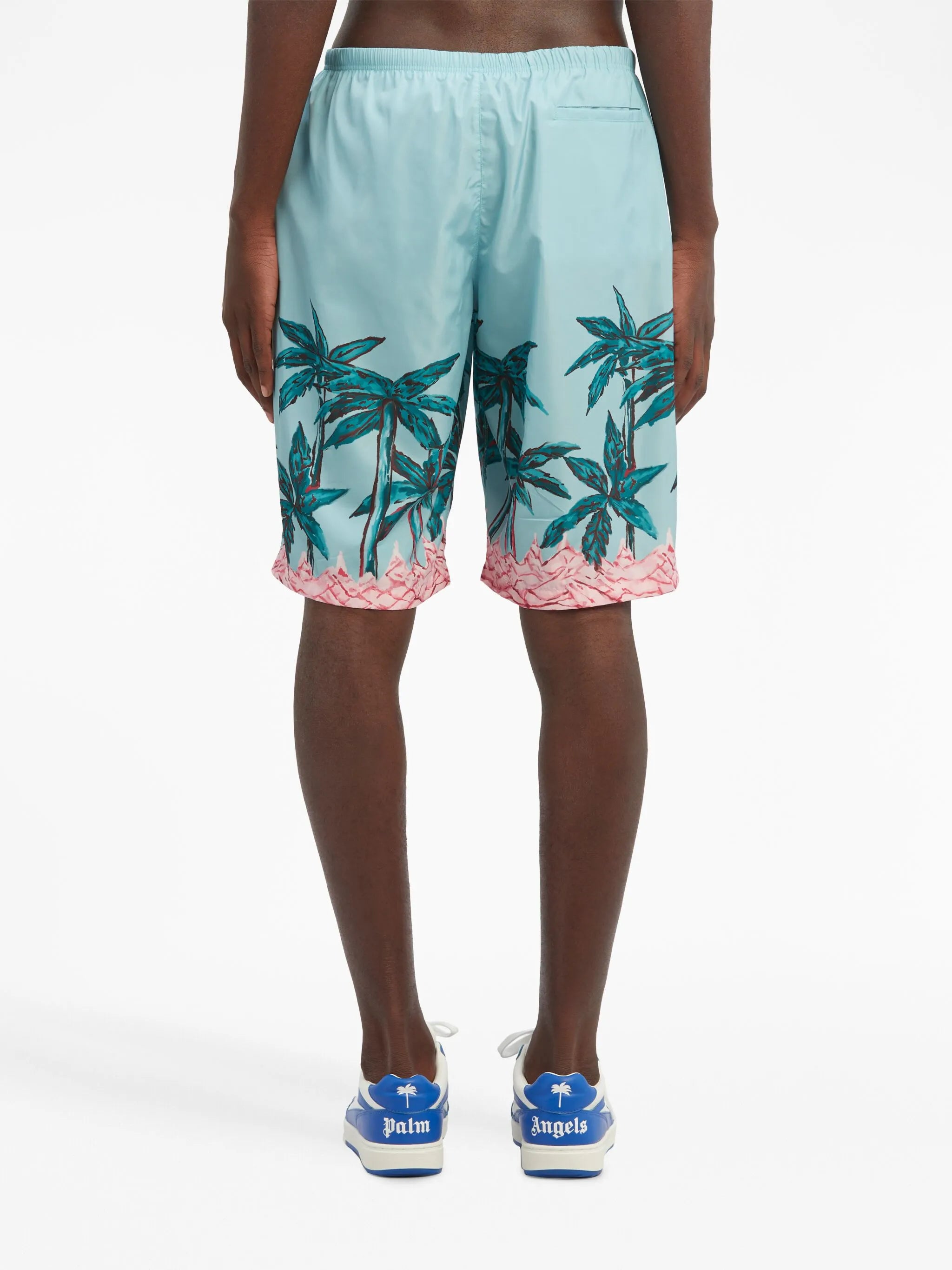 Palms Row-print swim shorts