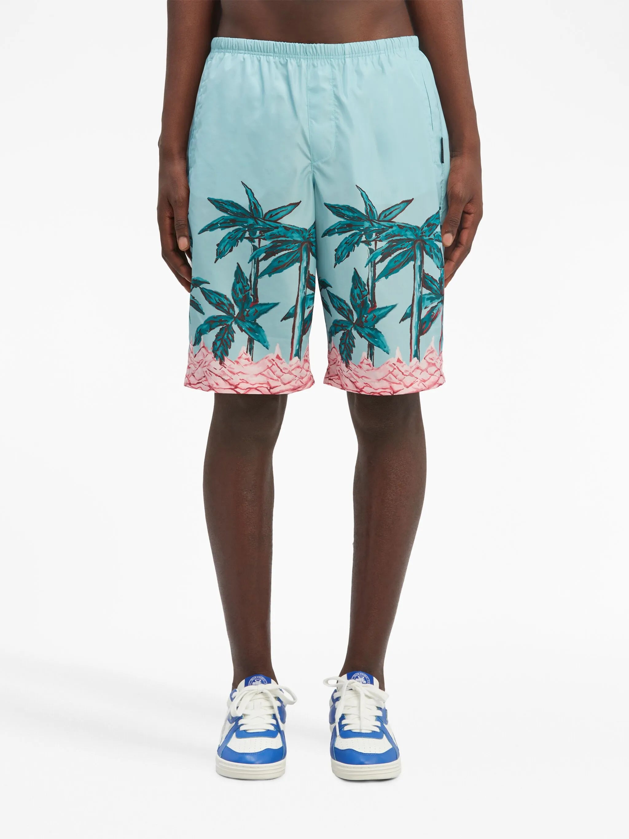 Palms Row-print swim shorts