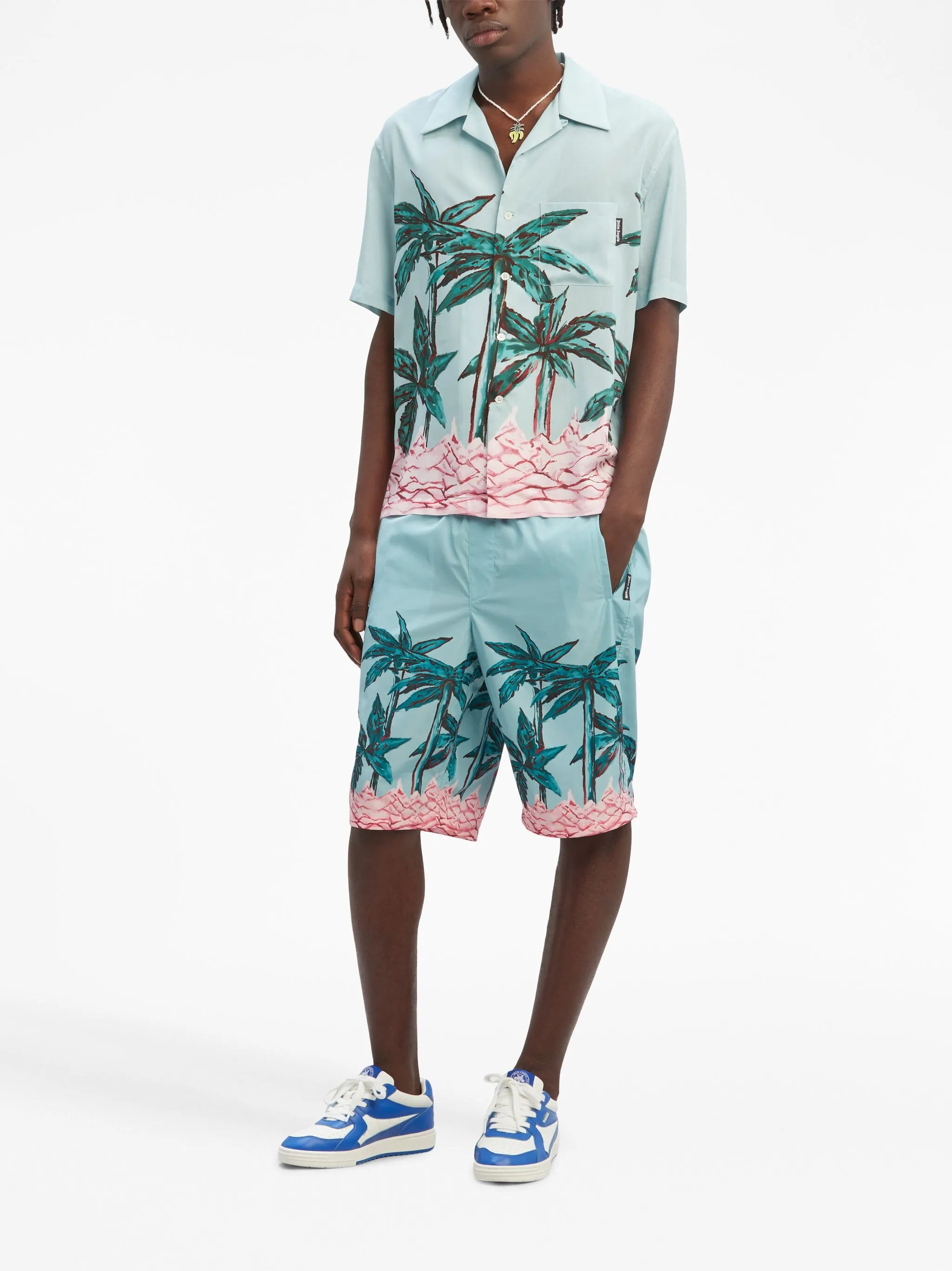 Palms Row-print swim shorts