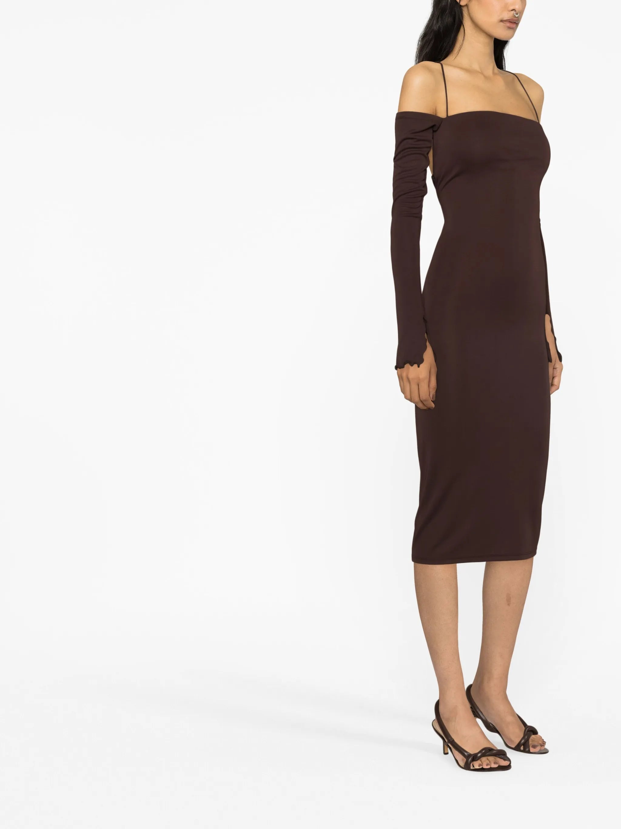 Maddy lace-up midi dress