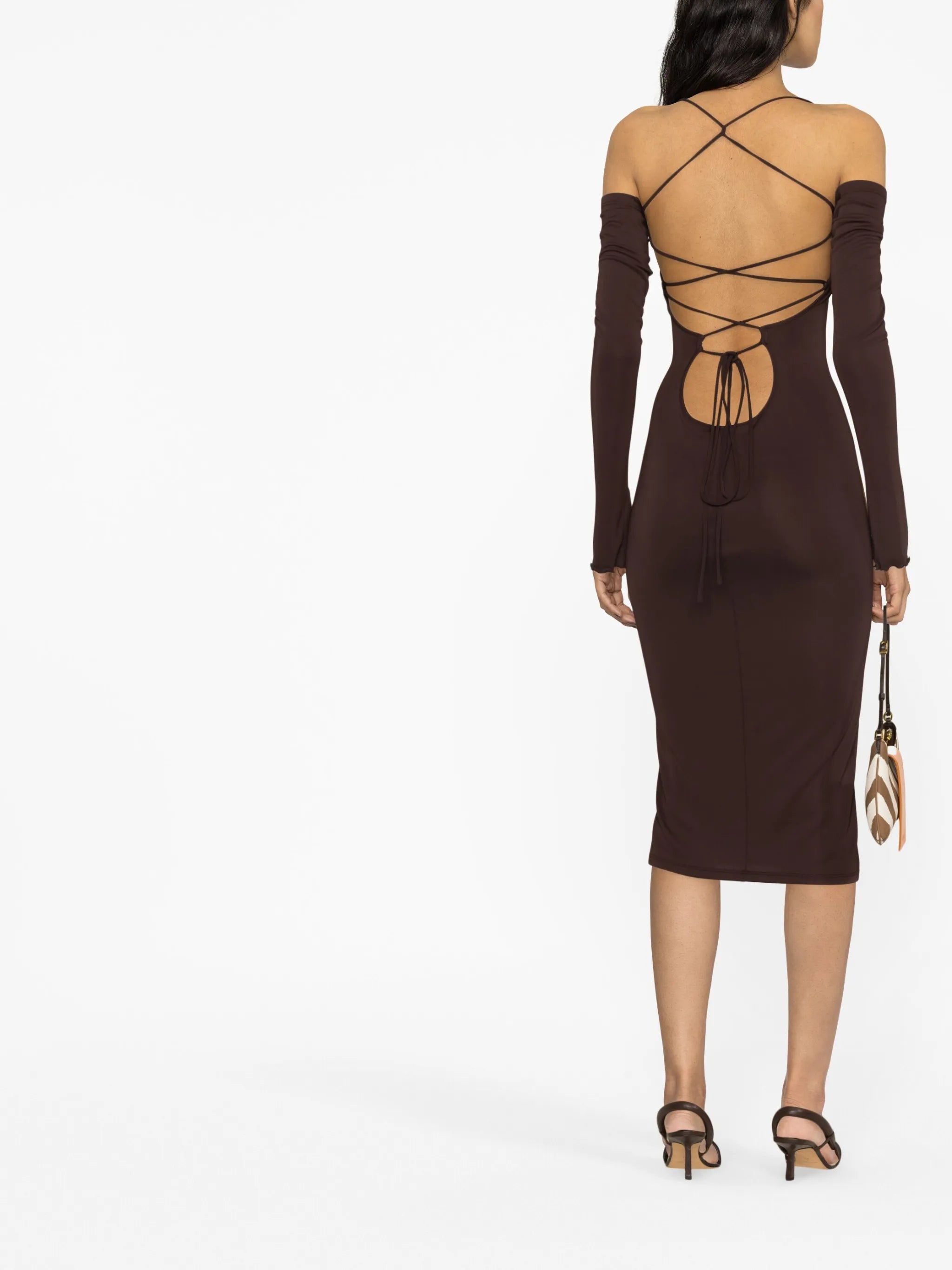 Maddy lace-up midi dress