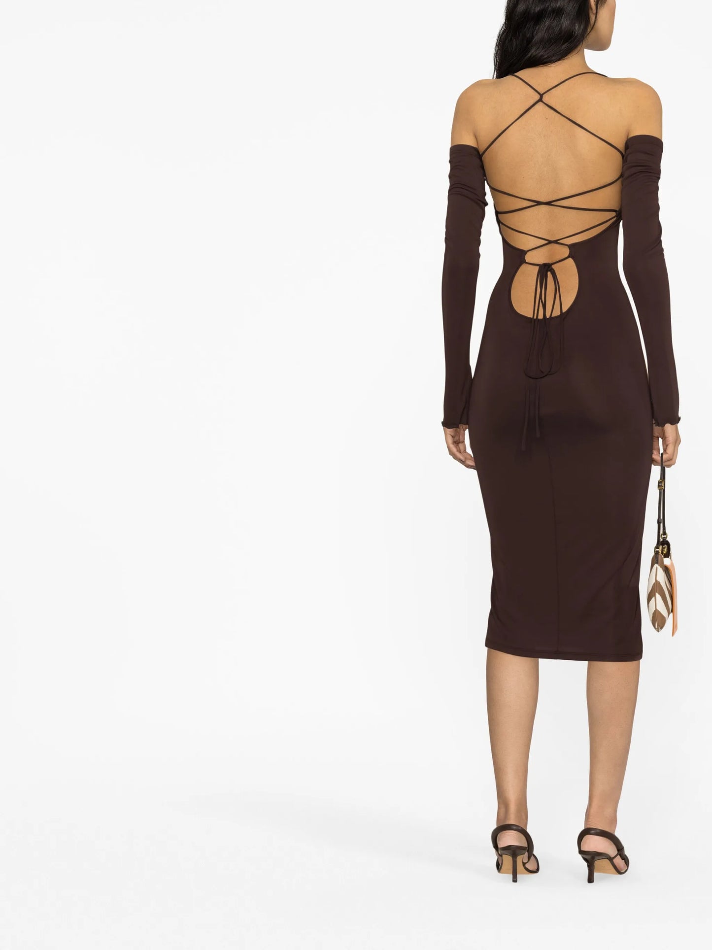 Maddy lace-up midi dress