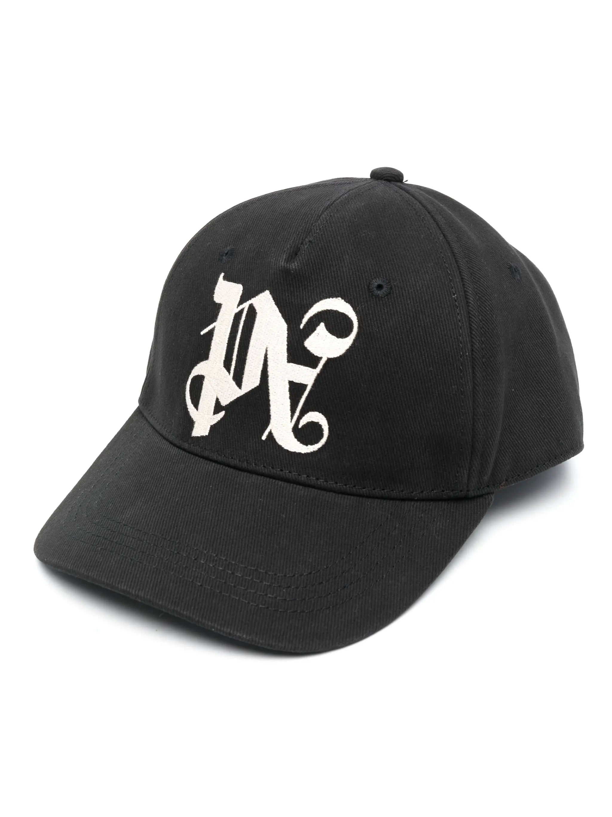 monogram-embroidered cotton cap