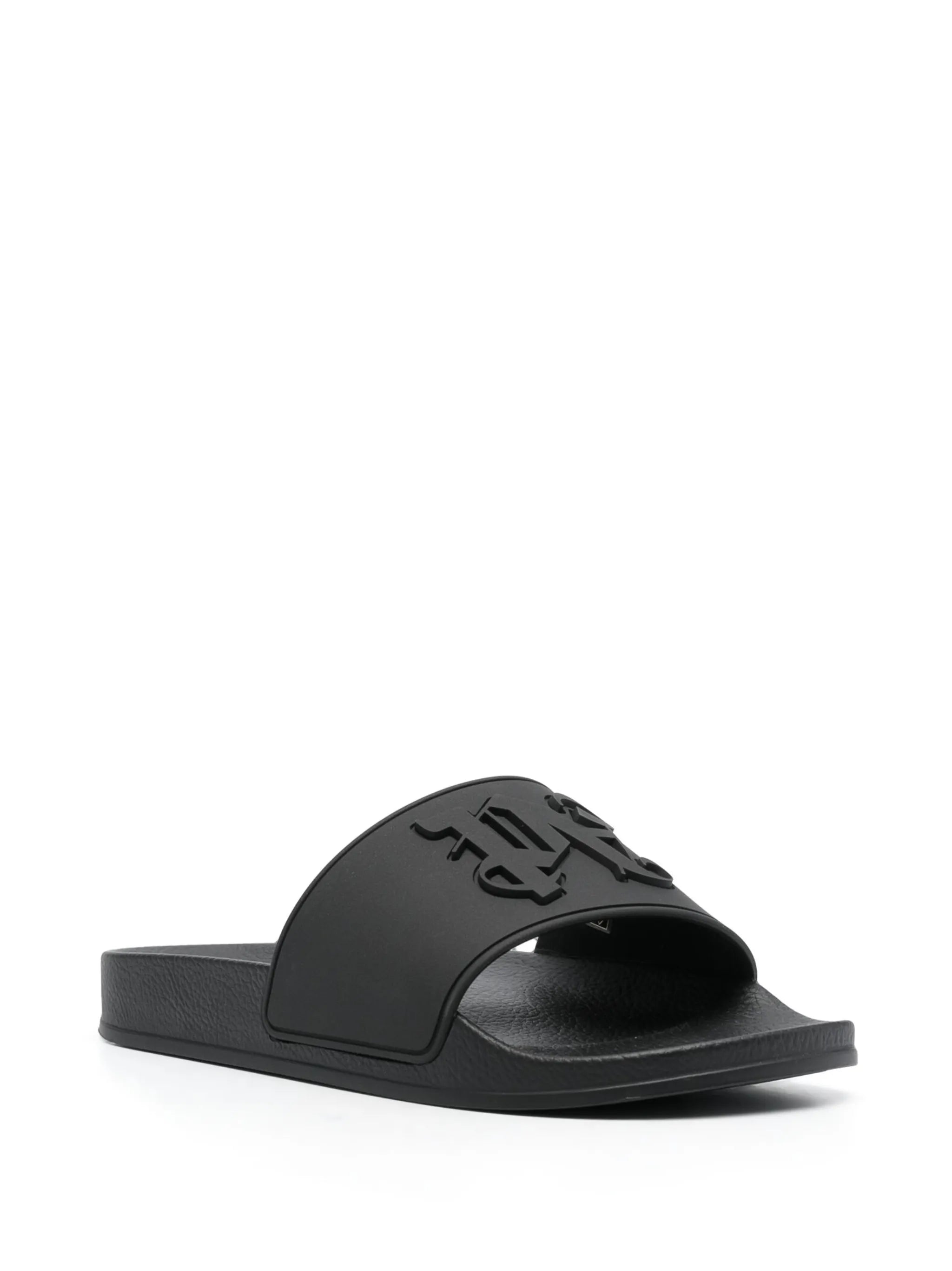 rubberised monogram flat slides