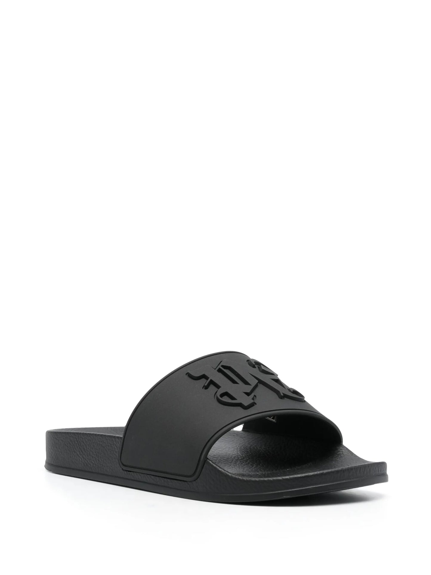 rubberised monogram flat slides