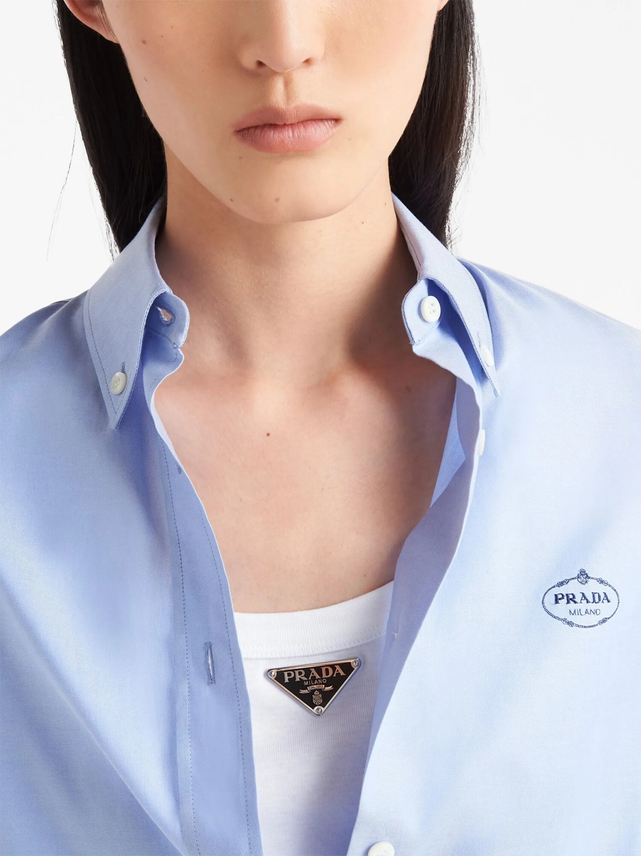 logo-print Oxford shirt