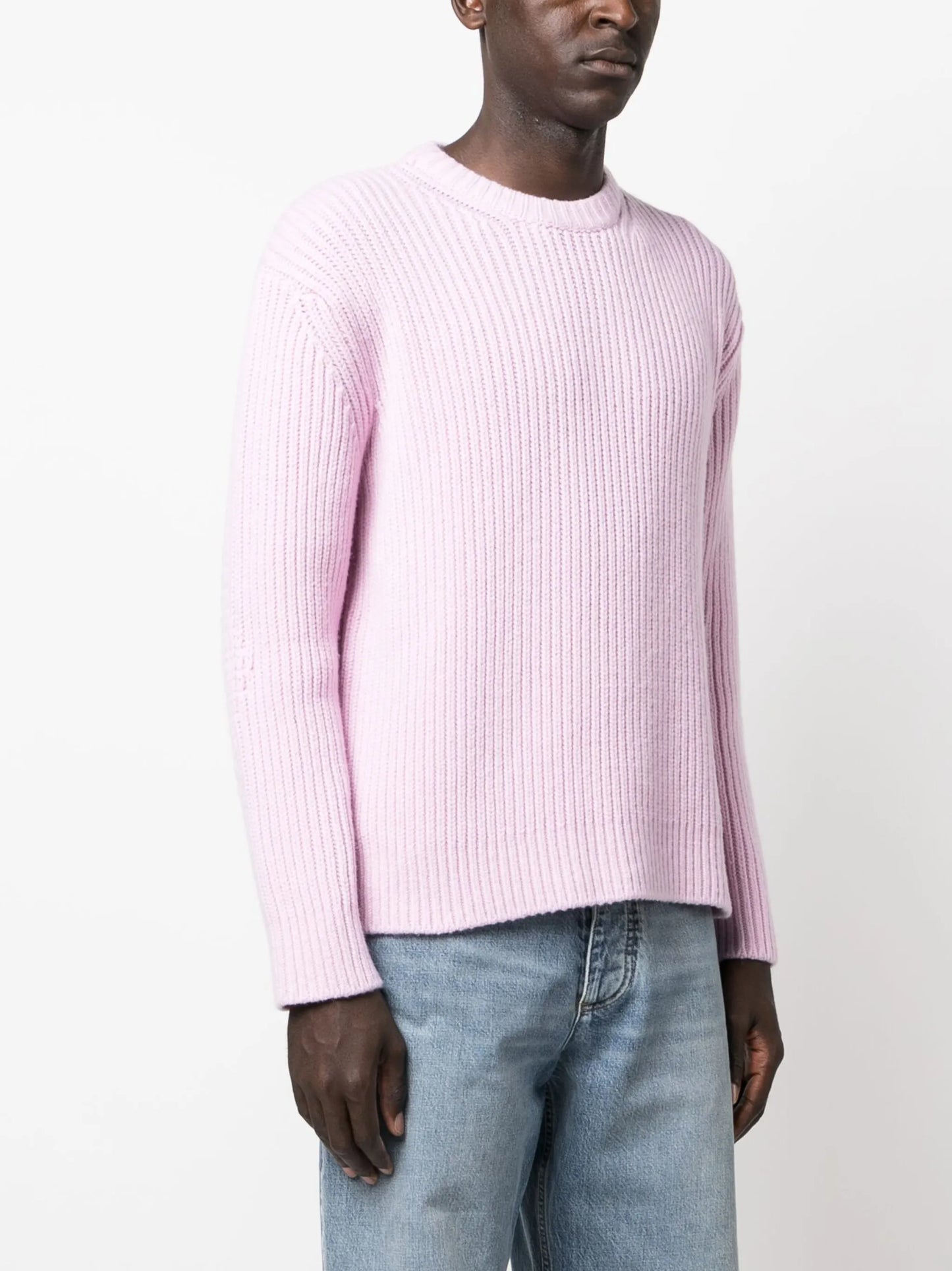 ribbed crew-neck jumper