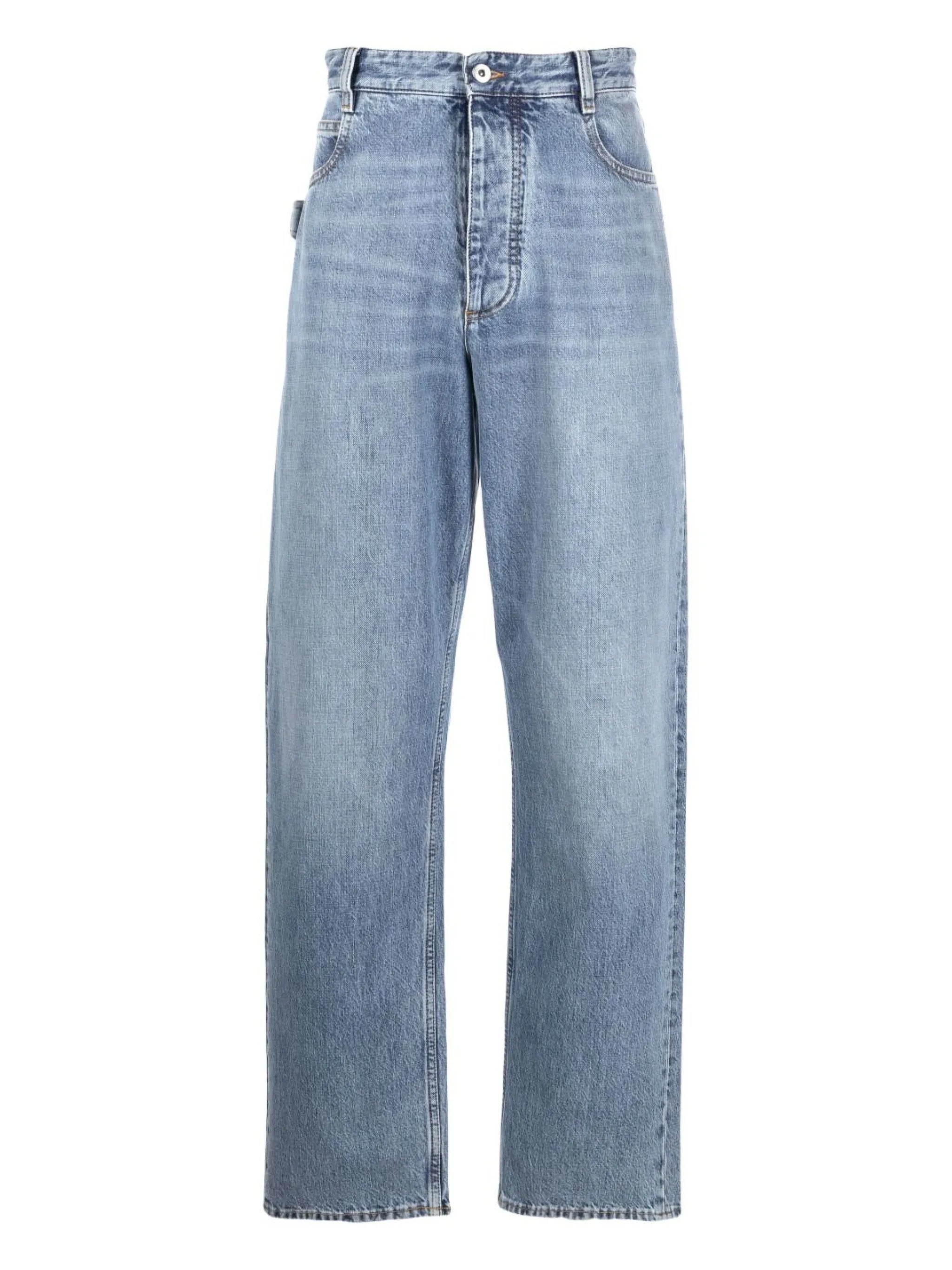 mid-rise straight-leg jeans