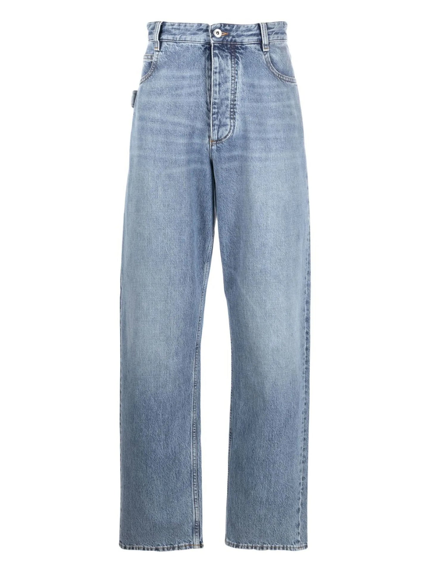 mid-rise straight-leg jeans