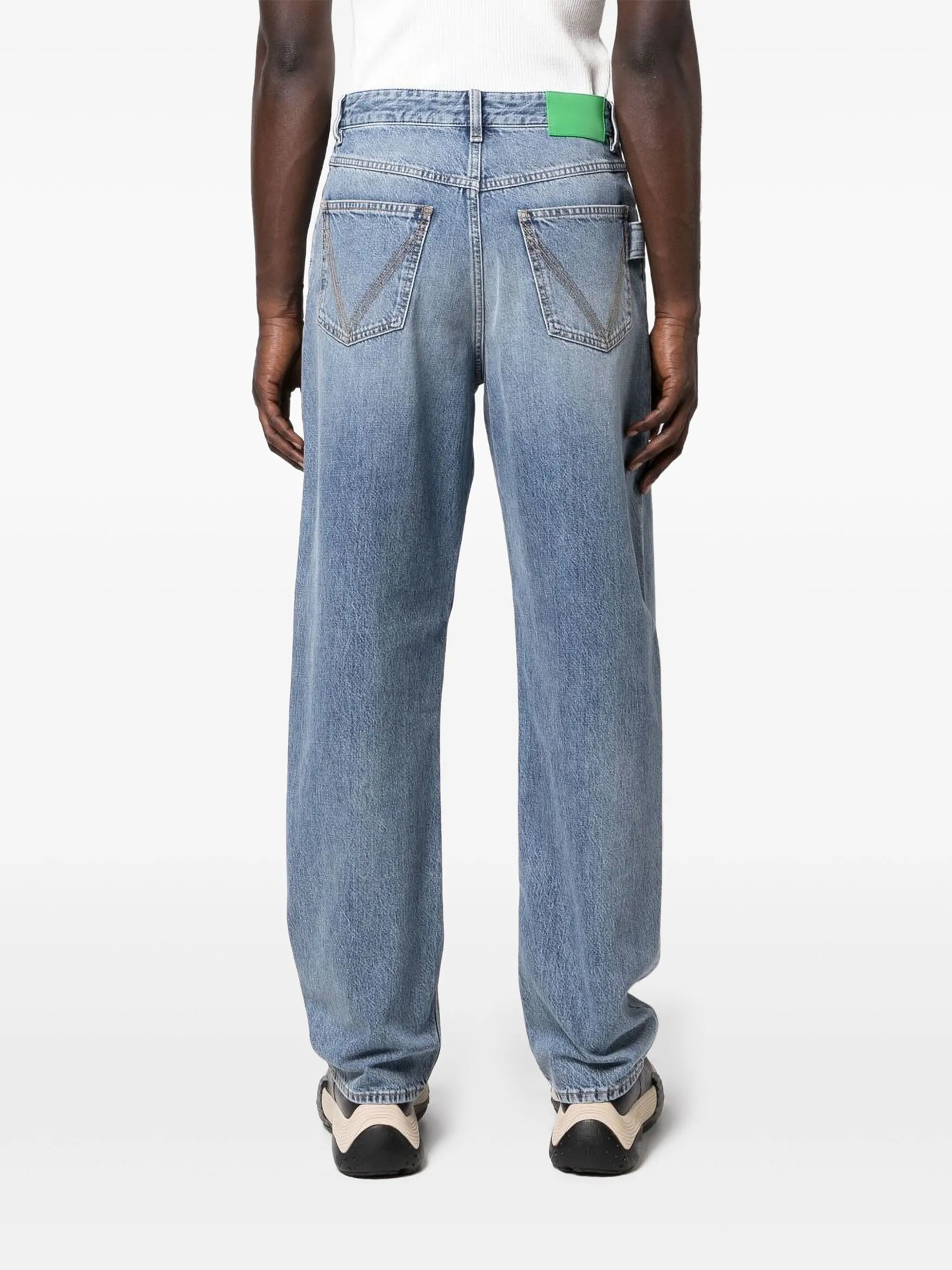 mid-rise straight-leg jeans