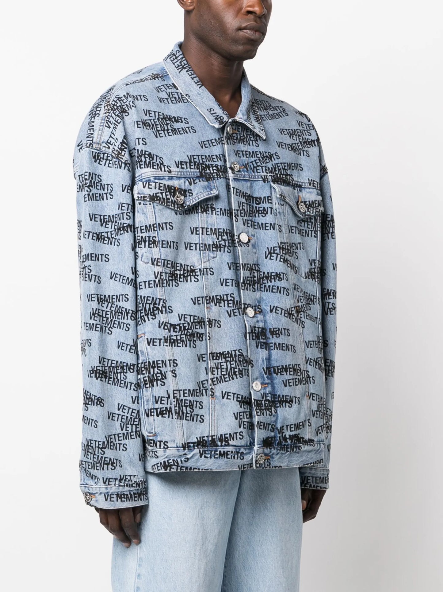 logo-print denim jacket