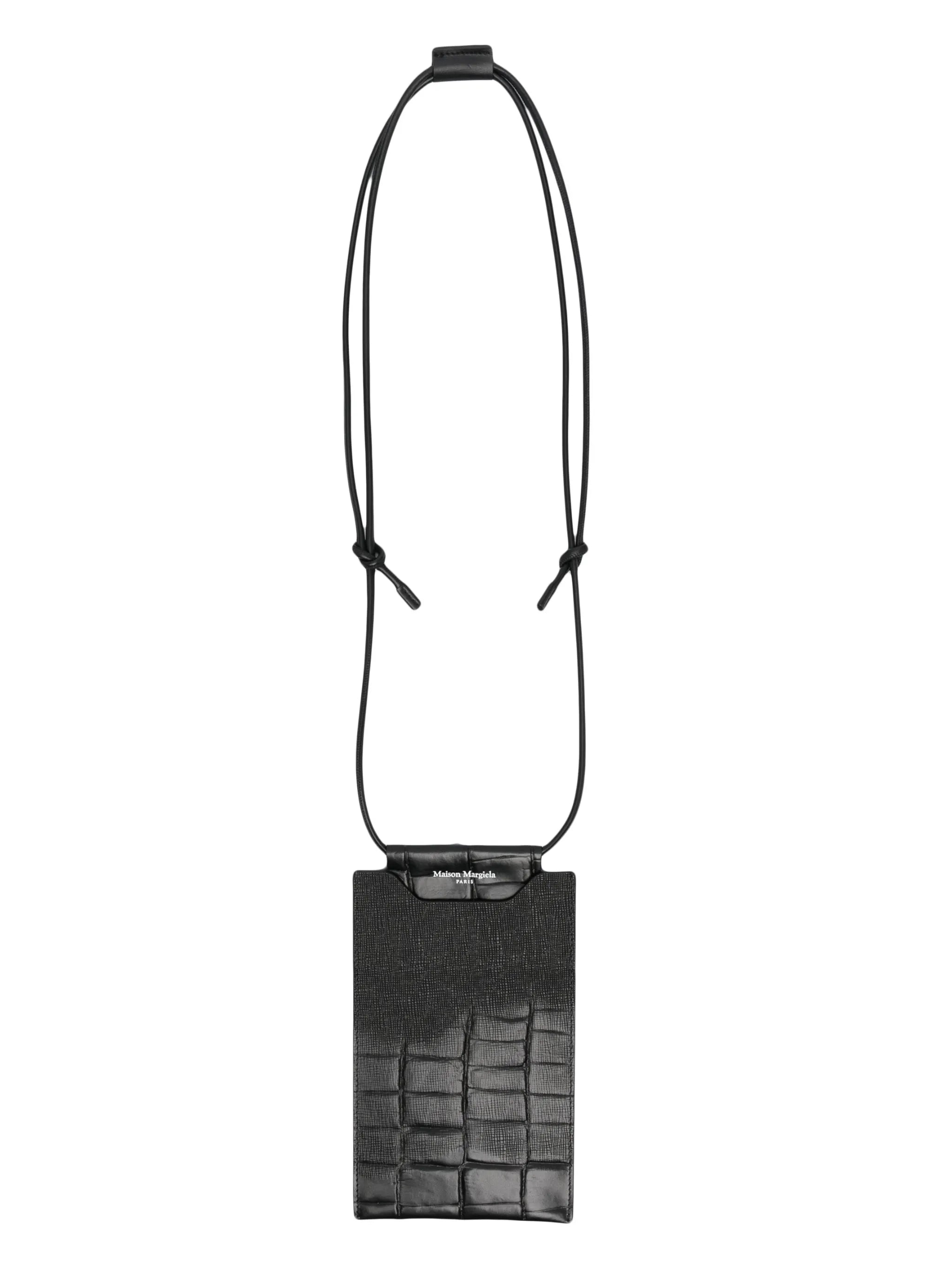 crocodile-embossed phone pouch