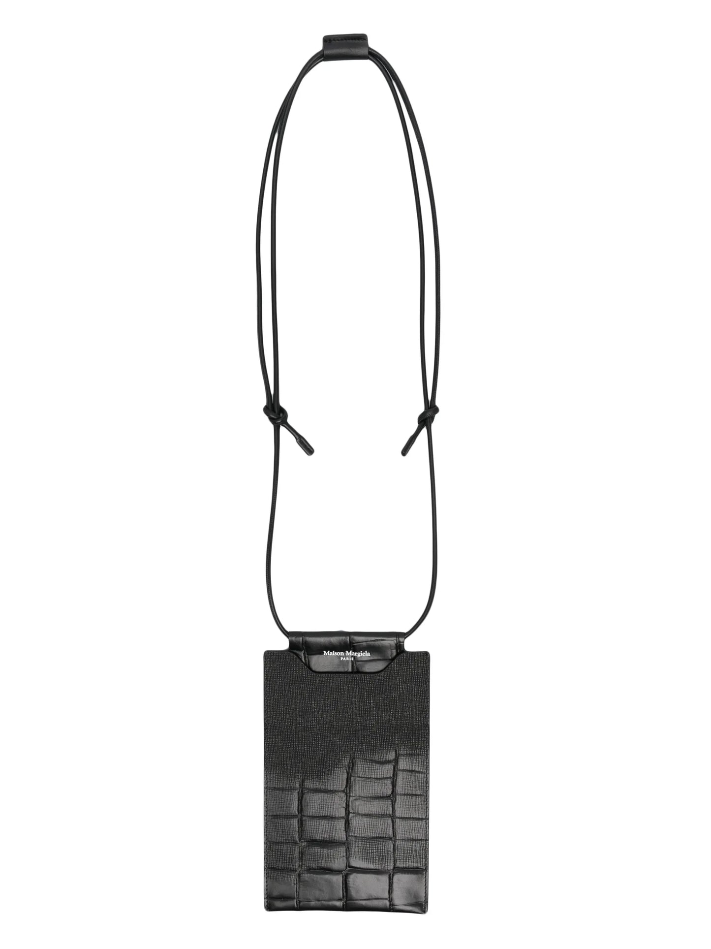 crocodile-embossed phone pouch