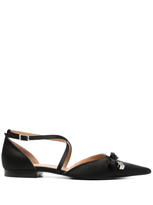bow-detail pointed-toe ballerina shoes