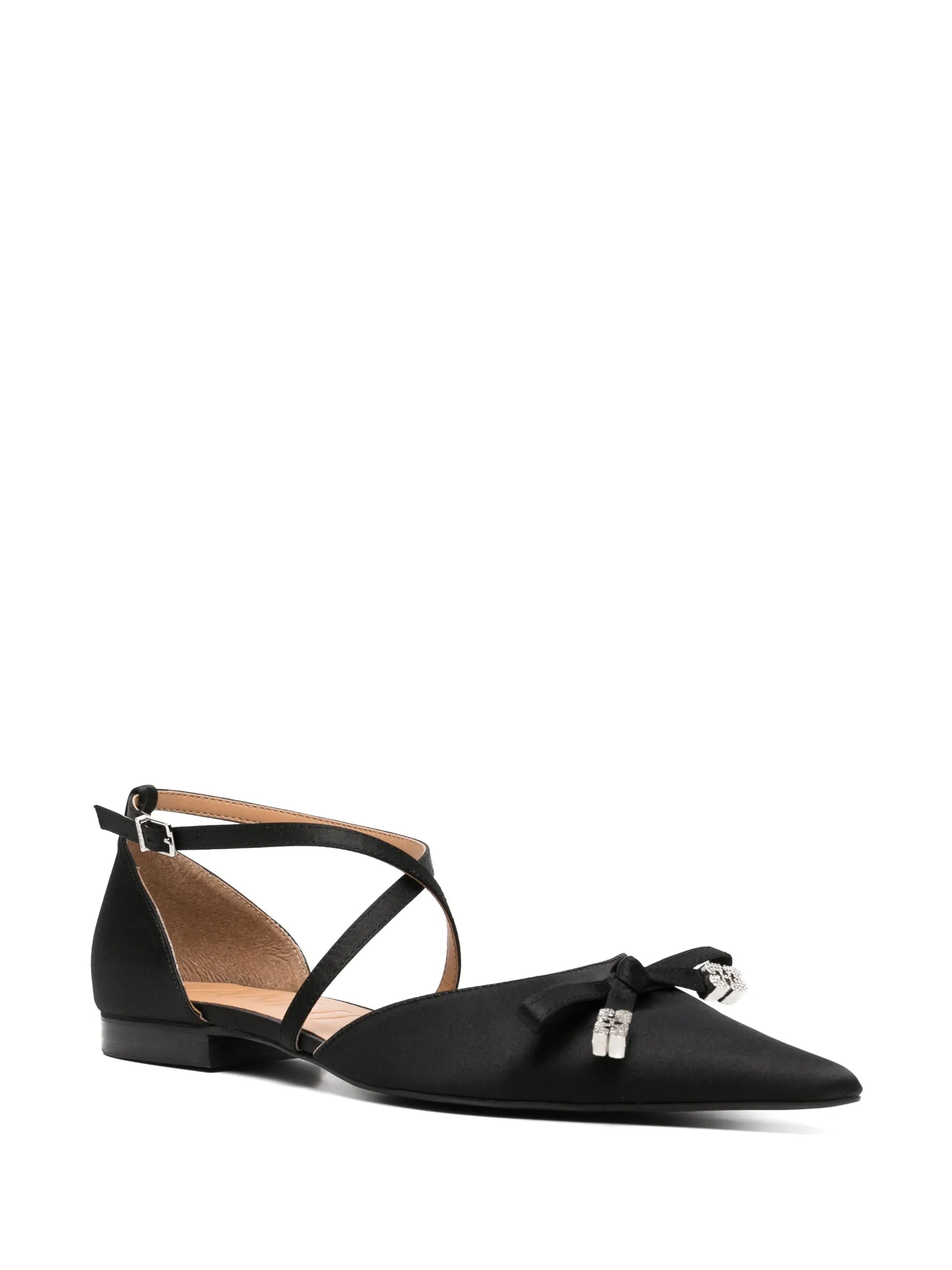 bow-detail pointed-toe ballerina shoes