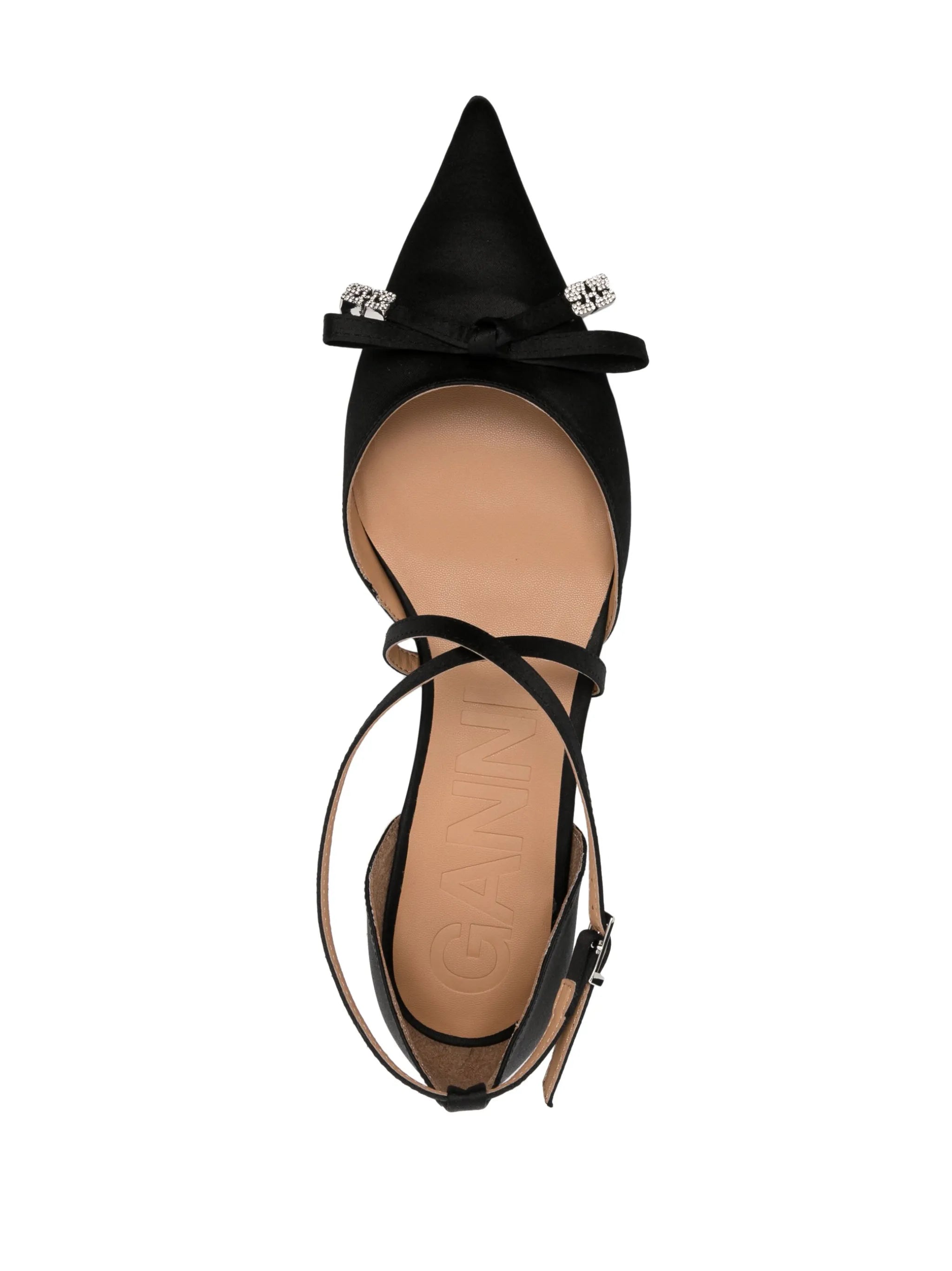 bow-detail pointed-toe ballerina shoes