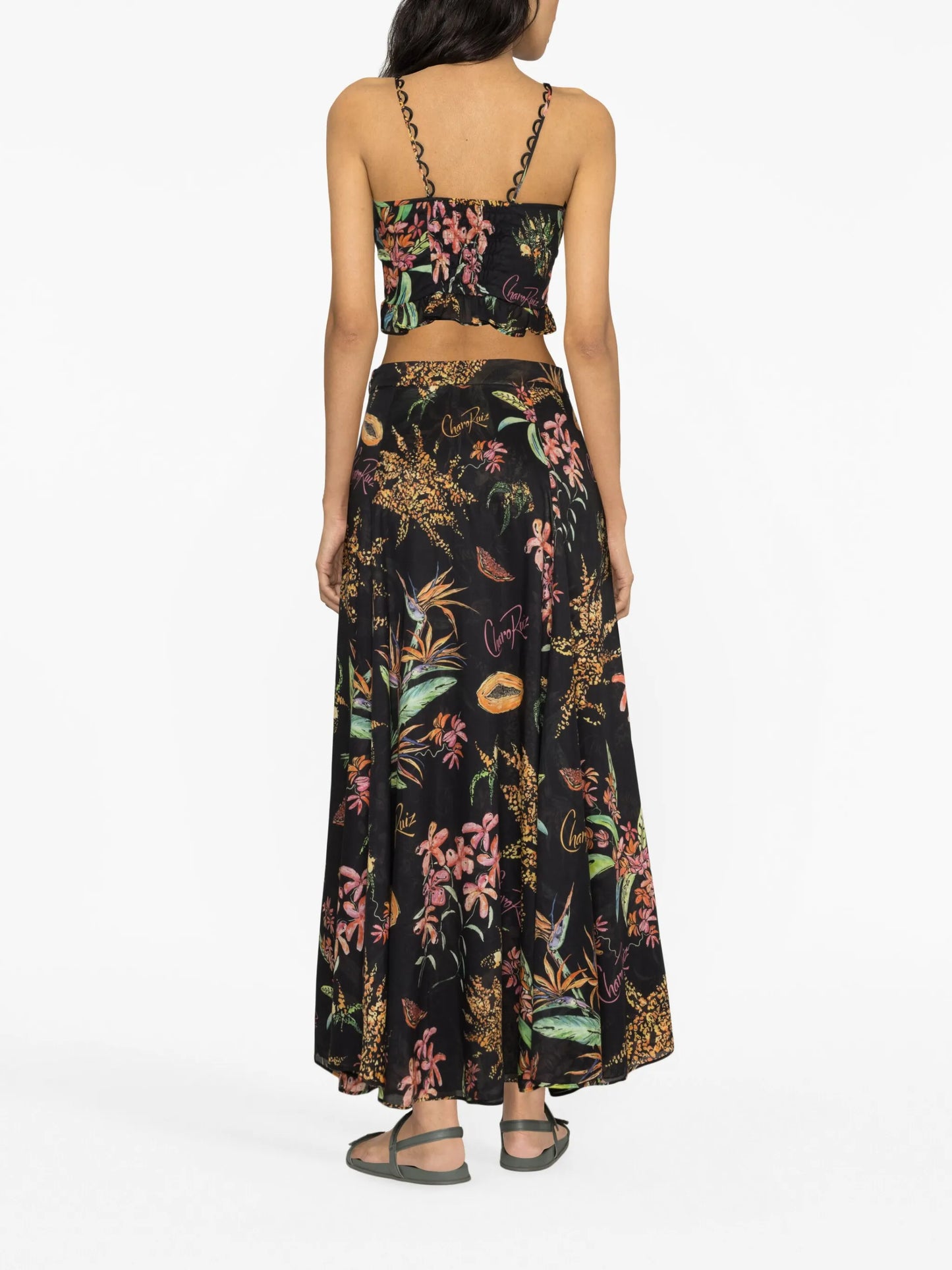 sweetheart-neck cropped top