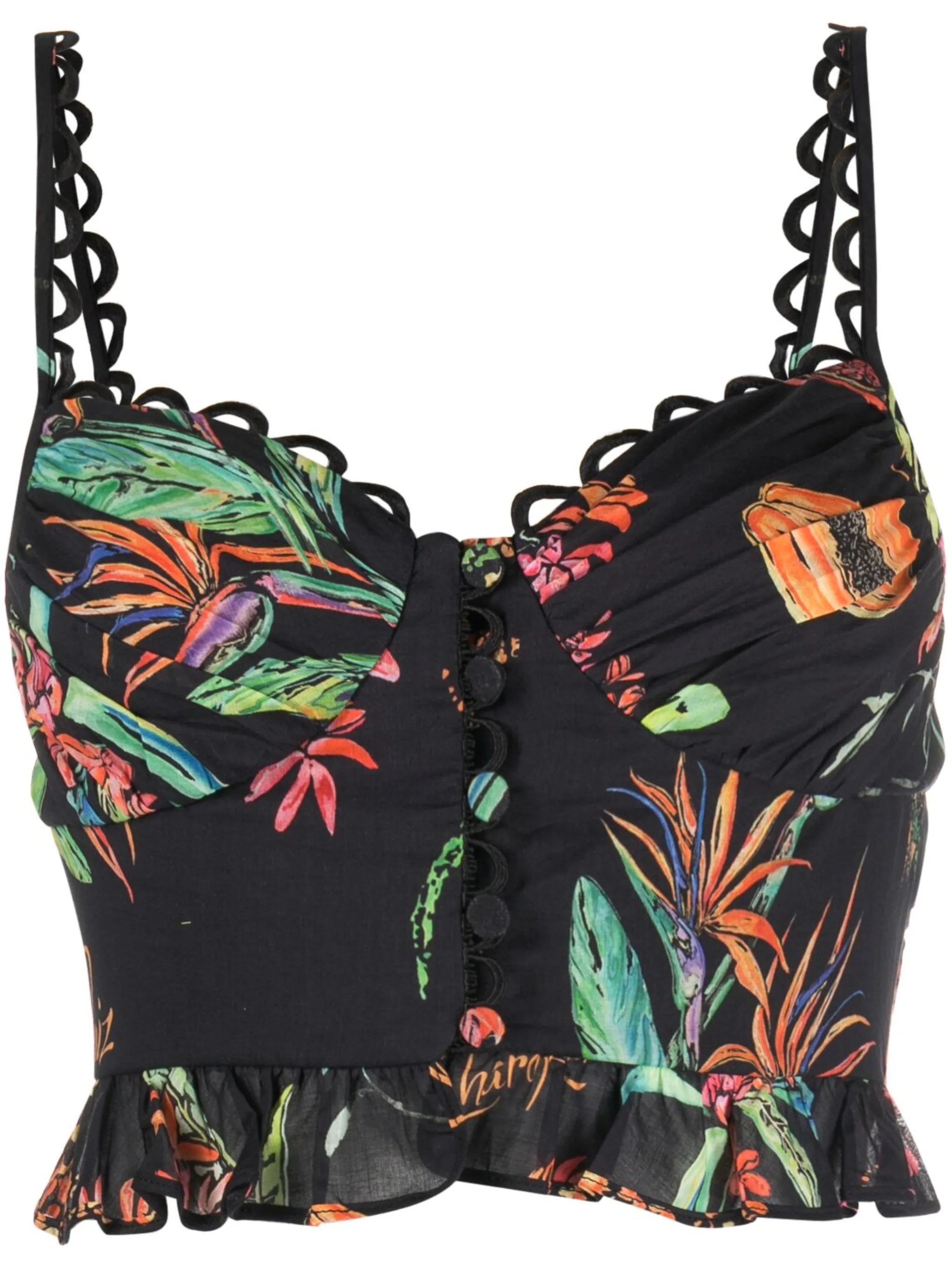 sweetheart-neck cropped top