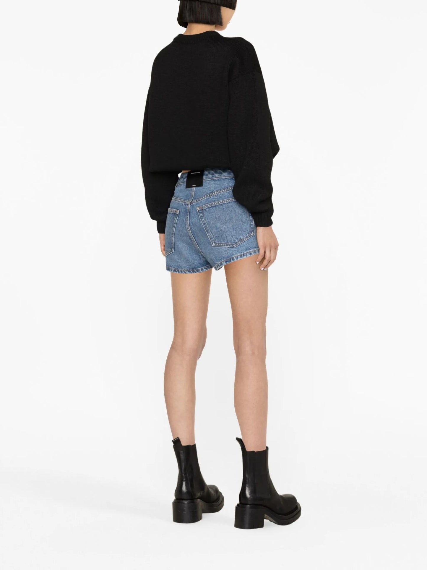 Dipped denim skort
