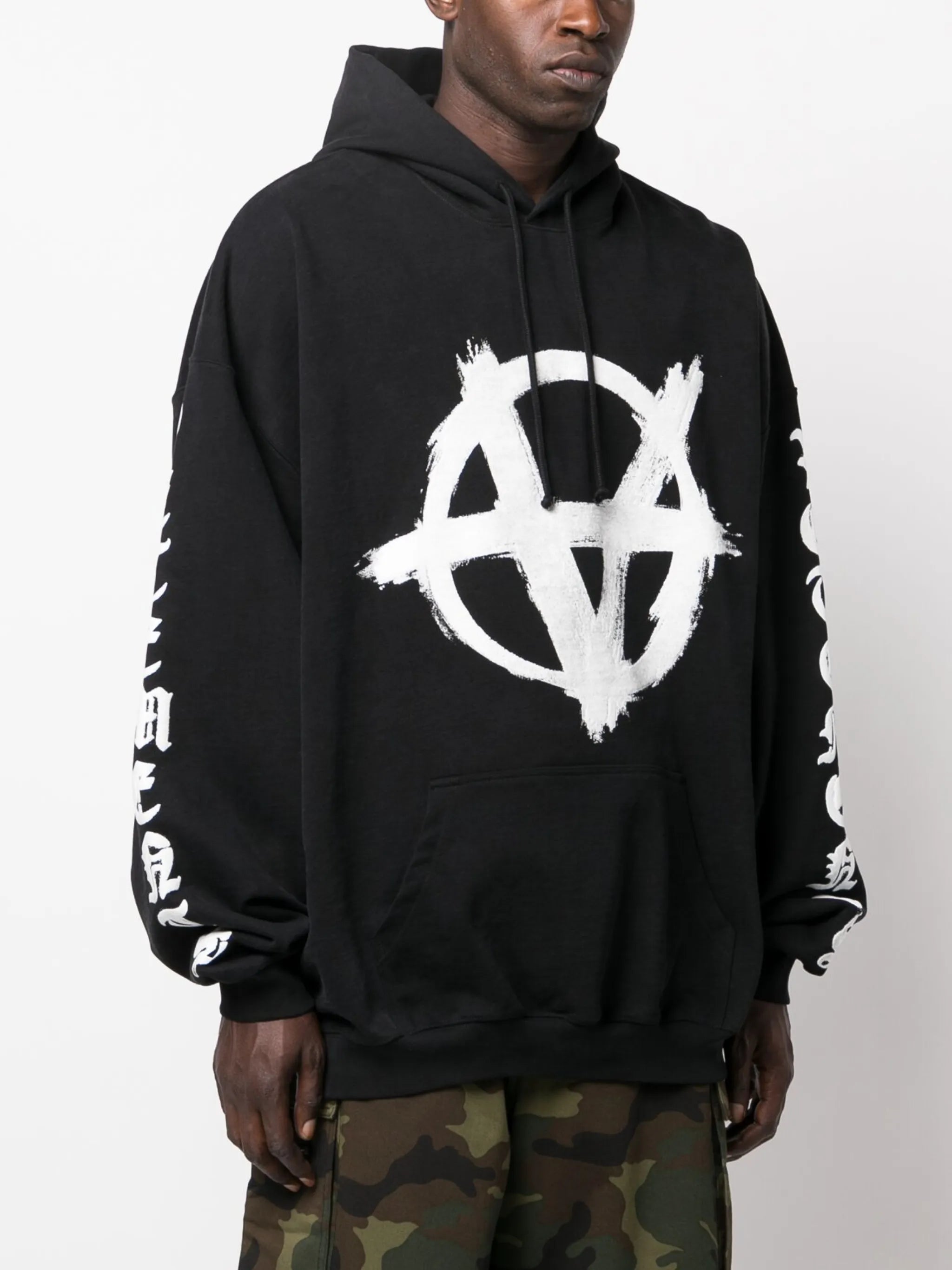 Reverse Anarchy-print hoodie