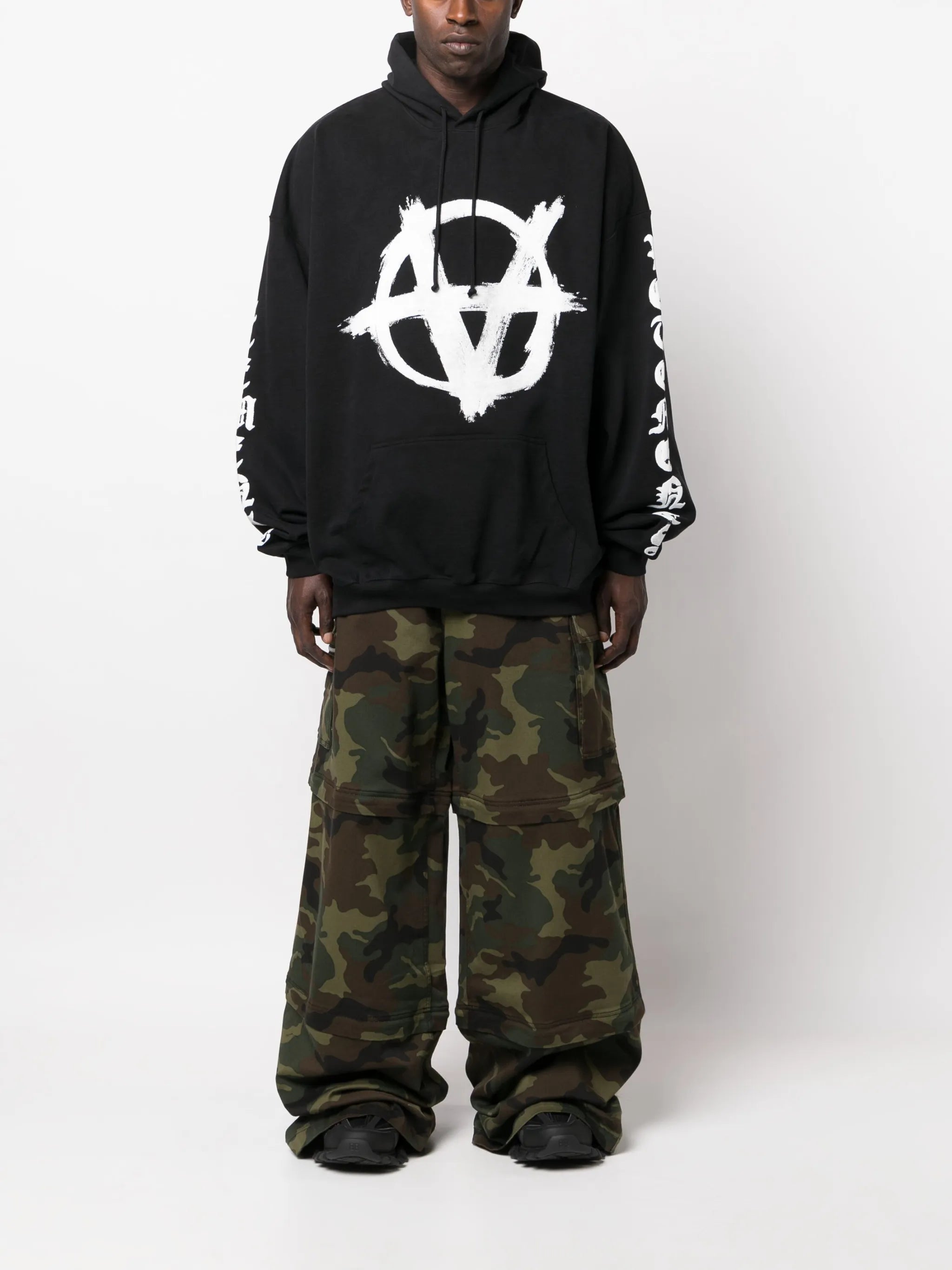 Reverse Anarchy-print hoodie