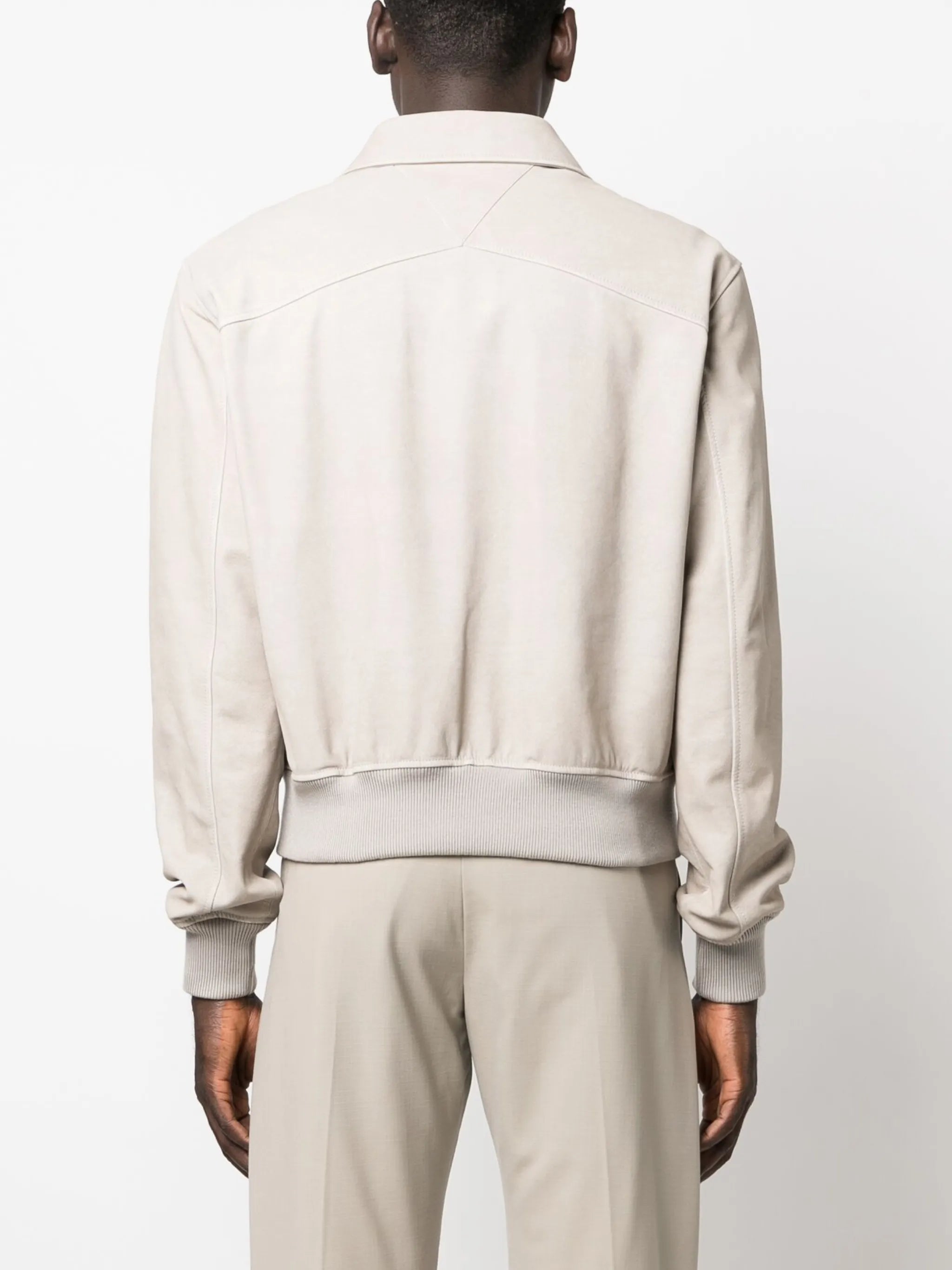 printed leather chino jacket
