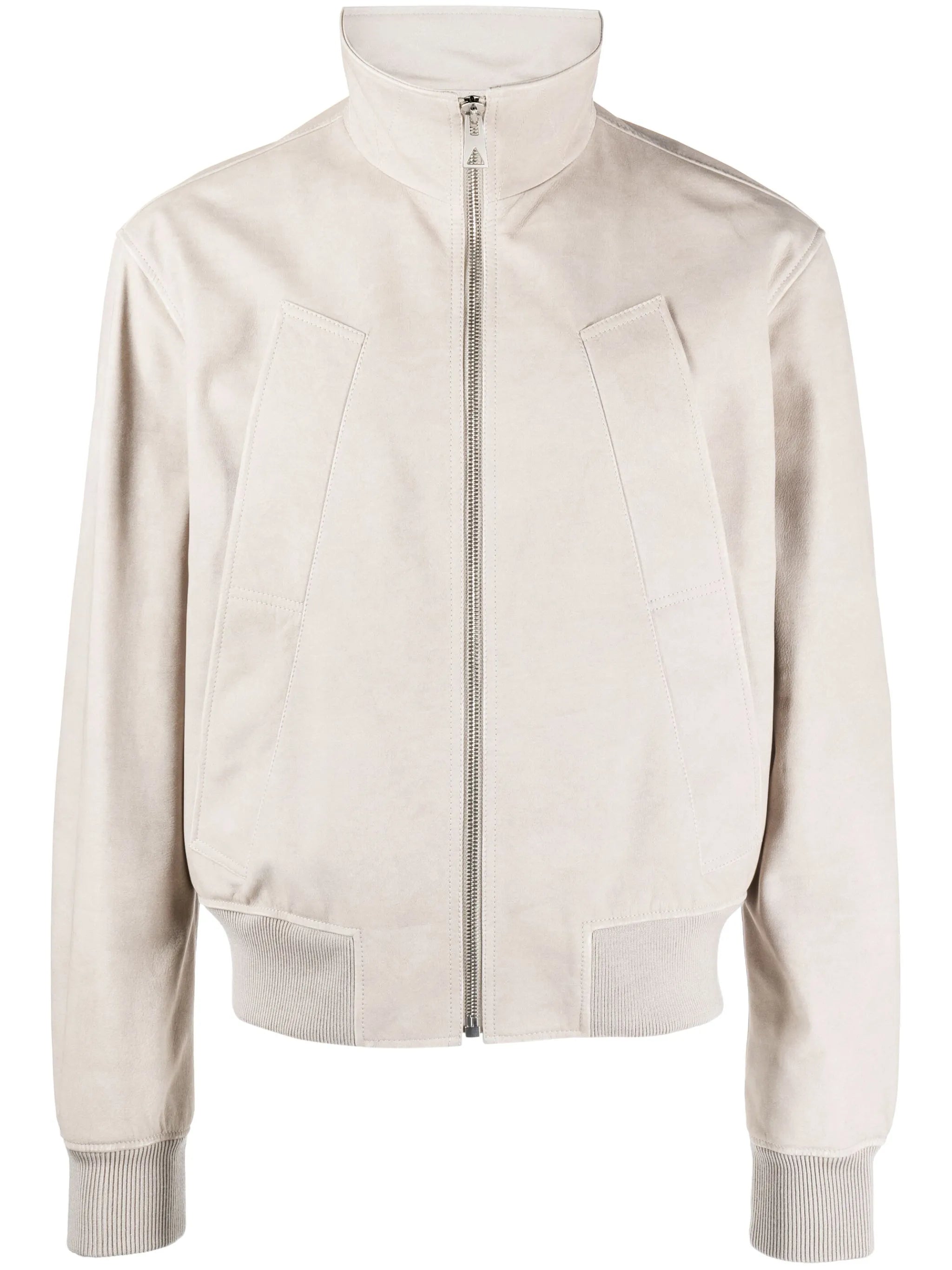 printed leather chino jacket